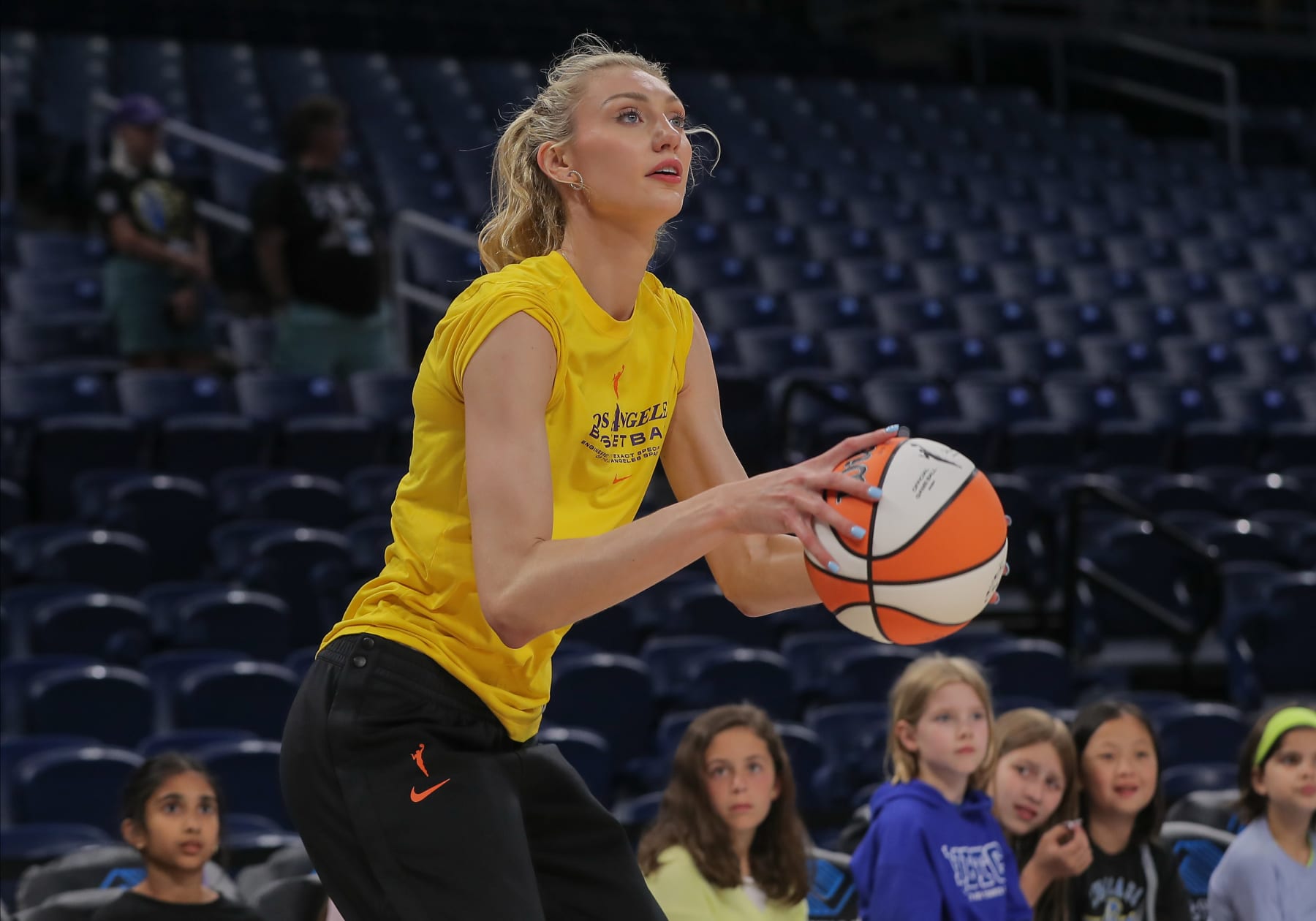CHICAGO, IL - MAY 30: Cameron Brink #22 of the Los Angeles Sparks during shoot around on May 30, 2024 at Wintrust Arena in Chicago, Illinois. (Photo by Melissa Tamez/Icon Sportswire via Getty Images)