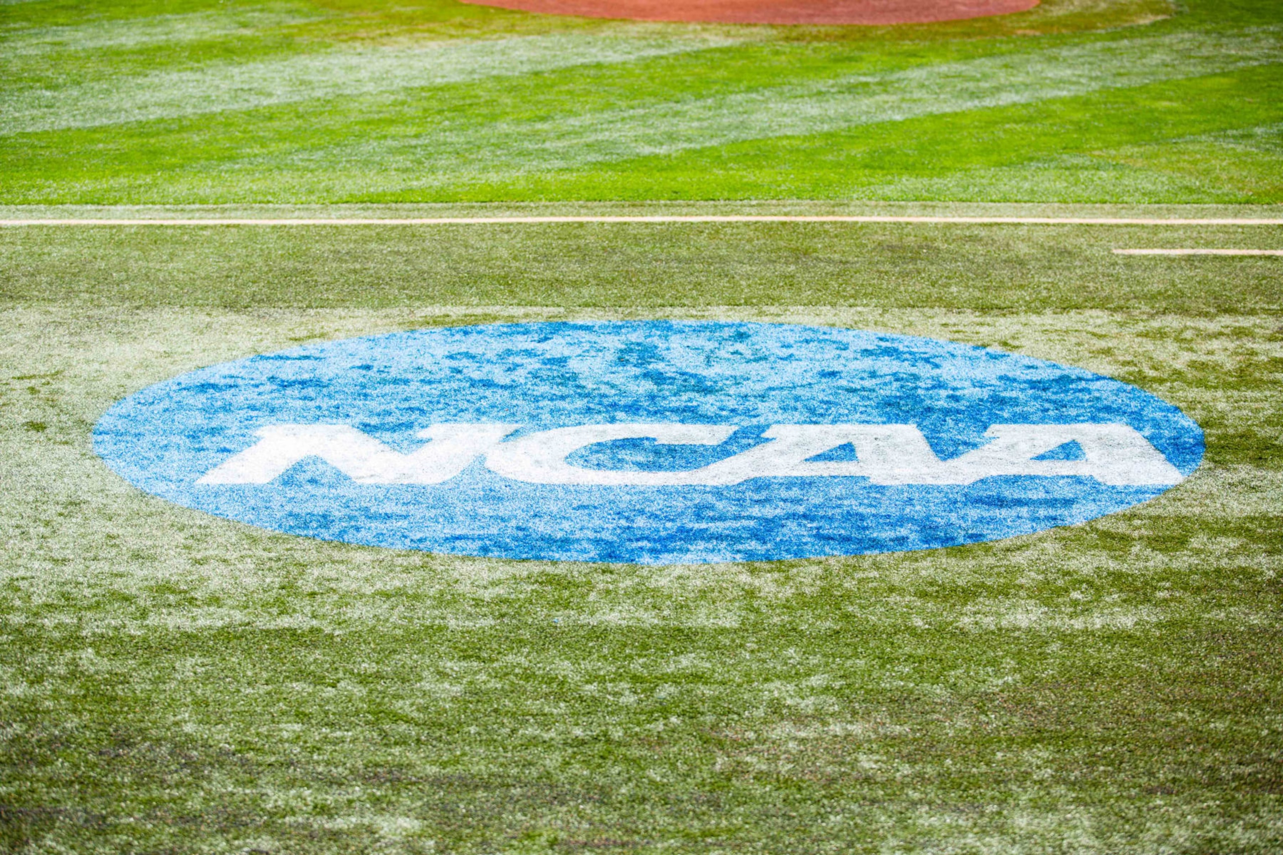 LEXINGTON, KY - JUNE 02: The NCAA logo during the Lexington Regional College World Series baseball game between the Kentucky Wildcats and the Ohio Bobcats on June 2, 2017, at Cliff Hagan Stadium in Lexington, KY.  (Photo by Mat Gdowski/Icon Sportswire via Getty Images)