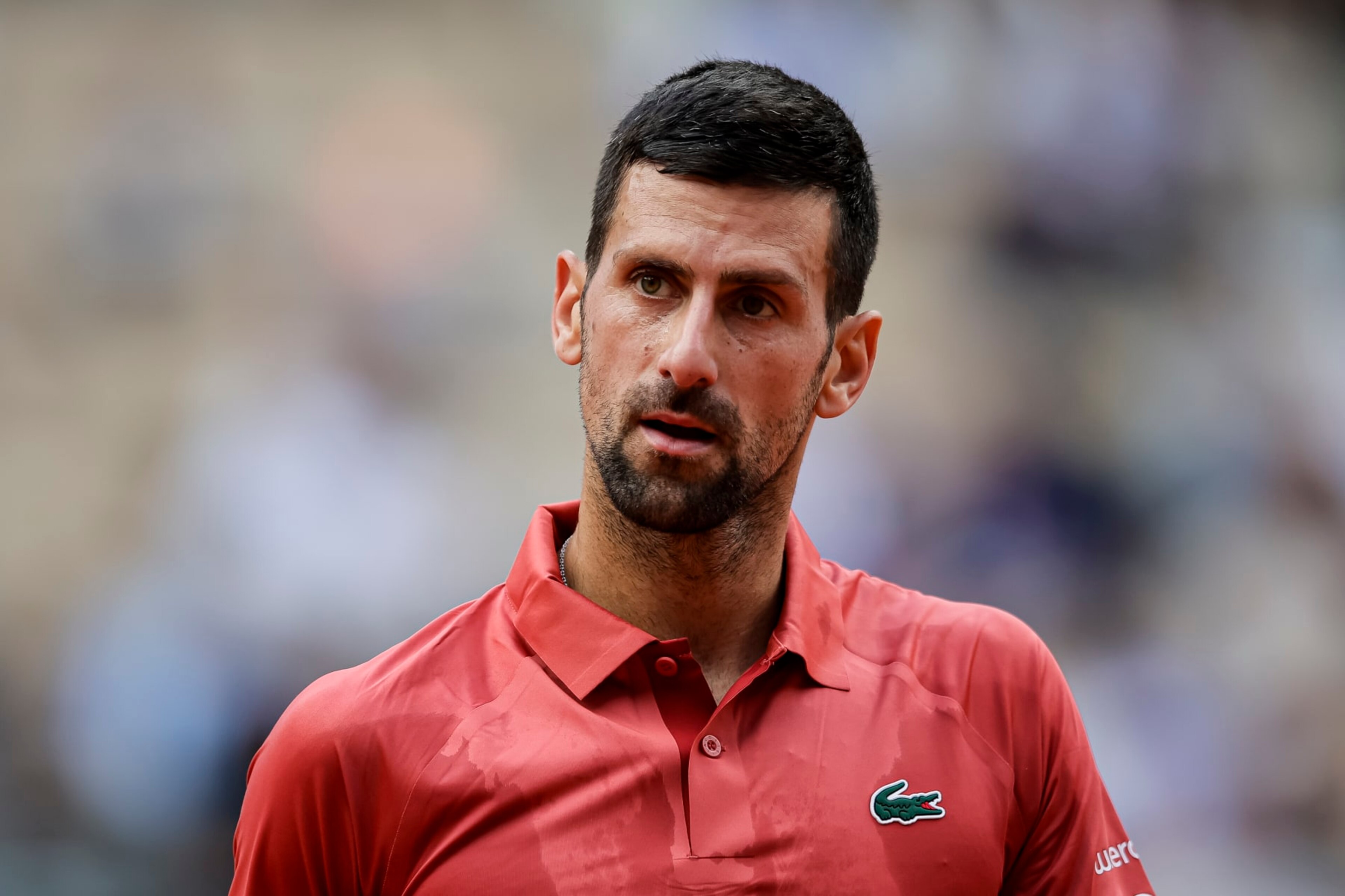 PARIS, FRANCE - JUNE 03: Novak Djokovic of Serbia walks in the court during his match against Francisco Cerundolo of Argentina during the Men's Singles Round of 16 of 2024 French Open - Day 9 at Roland Garros on June 3, 2024 in Paris, France. (Photo by Antonio Borga/Eurasia Sport Images/Getty Images) PARIS, FRANCE - JUNE 03: Novak Djokovic of Serbia walks in the court during his match against Francisco Cerundolo of Argentina during the Men's Singles Round of 16 of 2024 French Open - Day 9 at Roland Garros on June 3, 2024 in Paris, France. (Photo by Antonio Borga/Eurasia Sport Images/Getty Images)