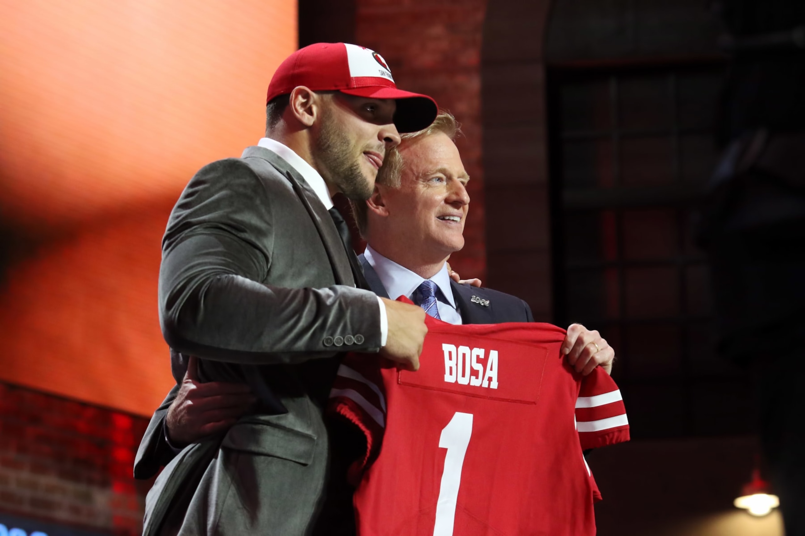 Nick Bosa and NFL Commissioner Roger Goodell