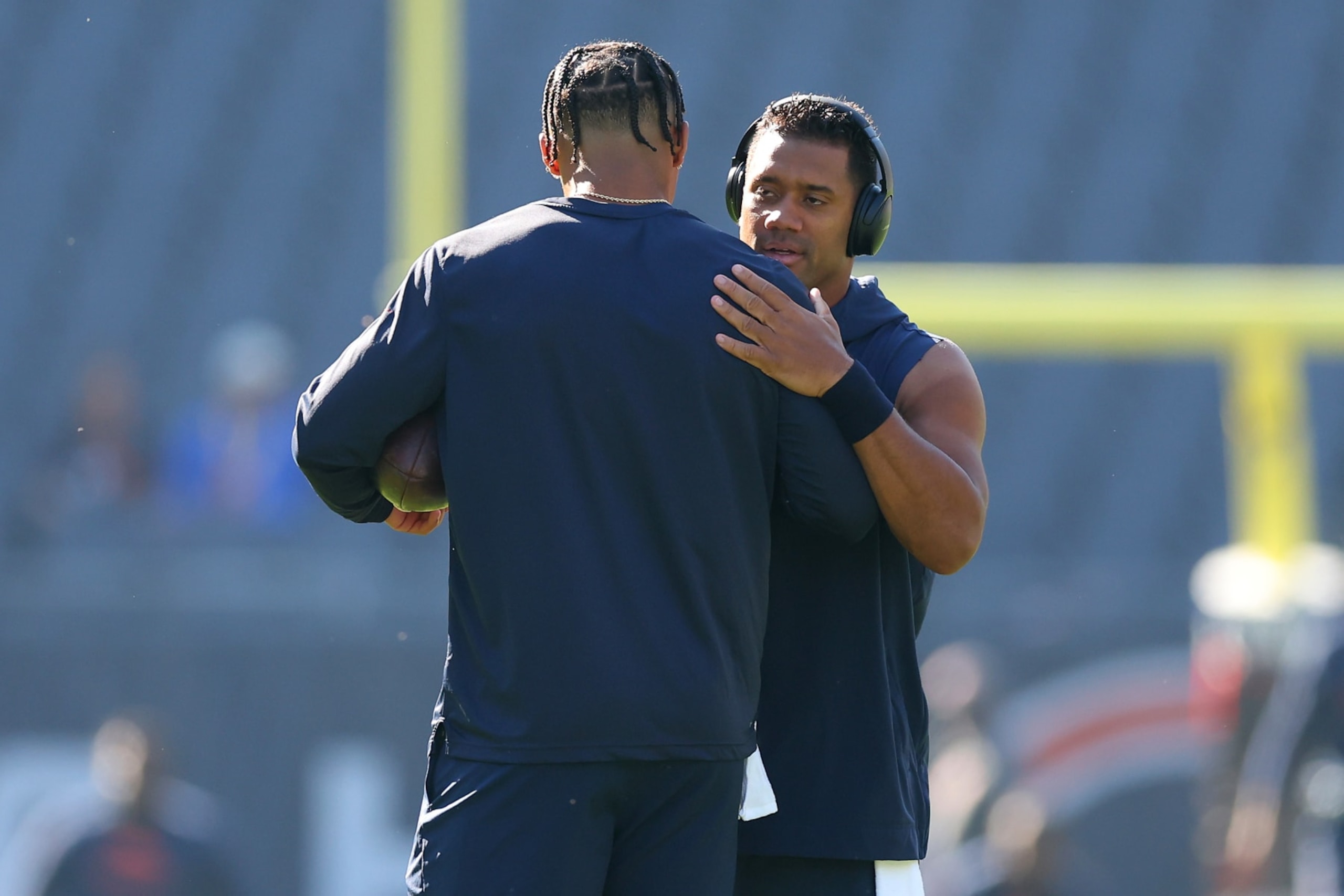 Justin Fields and Russell Wilson Justin Fields and Russell Wilson