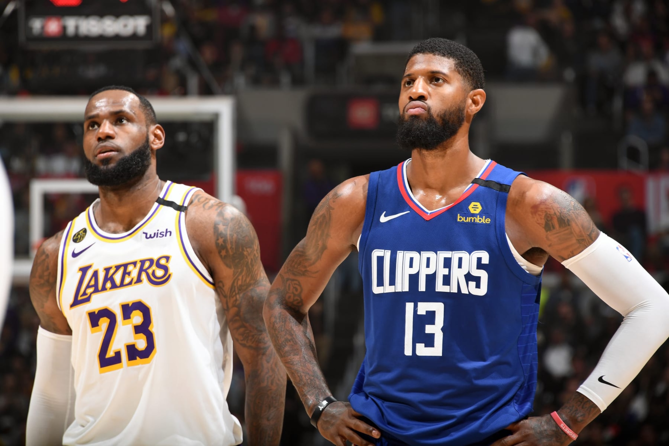 LeBron James and Paul George LeBron James and Paul George