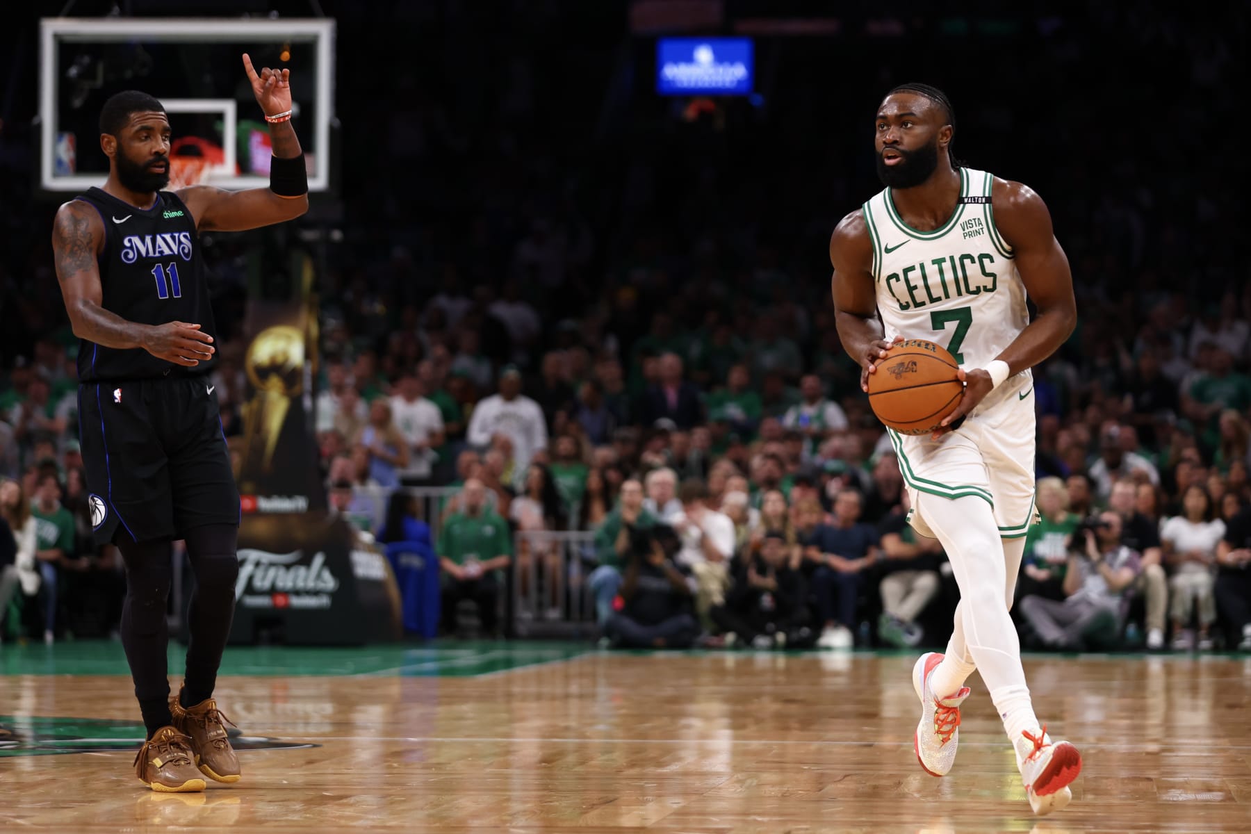 Kyrie Irving Called Out by NBA Fans as Luka Dončić, Mavs Lose Game 1 to Celtics