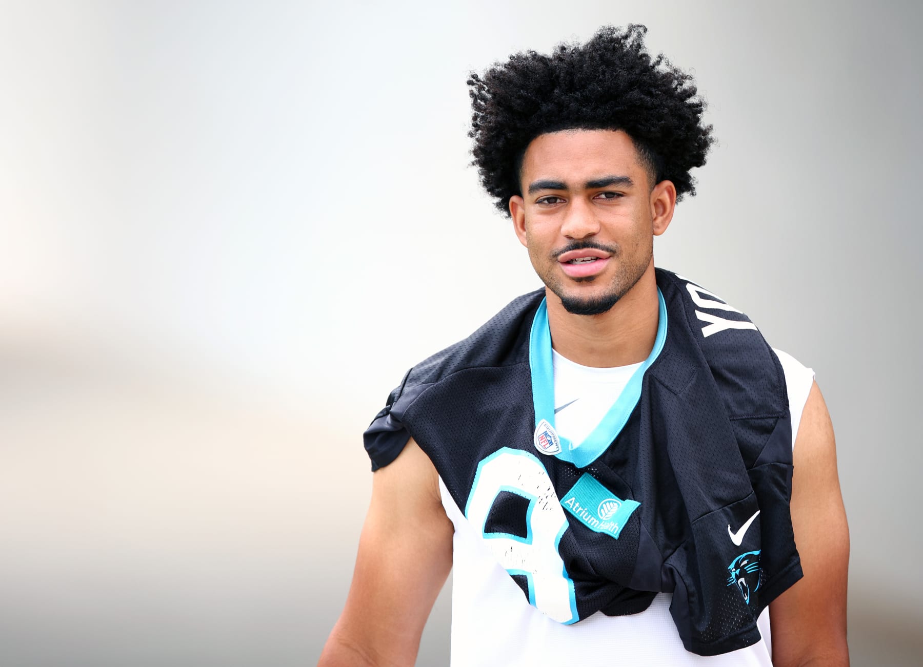 CHARLOTTE, NORTH CAROLINA - JUNE 04: Bryce Young #8 of the Carolina Panthers attends Carolina Panthers OTA Offseason Workout on June 04, 2024 in Charlotte, North Carolina. (Photo by Jared C. Tilton/Getty Images)