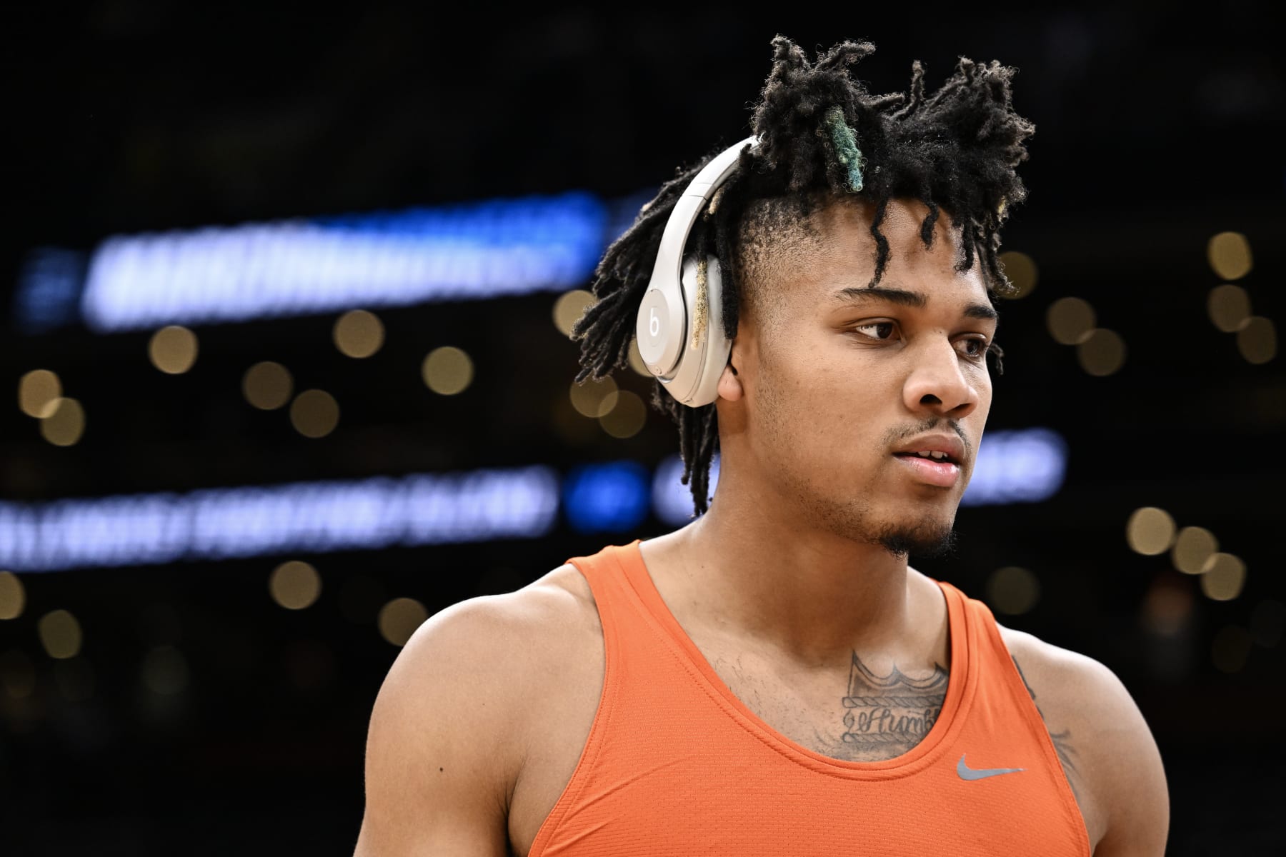 BOSTON, MASSACHUSETTS - MARCH 30: Terrence Shannon Jr. #0 of the Illinois Fighting Illini warms up against the Connecticut Huskies during the Elite Eight round of the 2024 NCAA Men's Basketball Tournament held at TD Garden on March 30, 2024 in Boston, Massachusetts. (Photo by Brett Wilhelm/NCAA Photos via Getty Images)