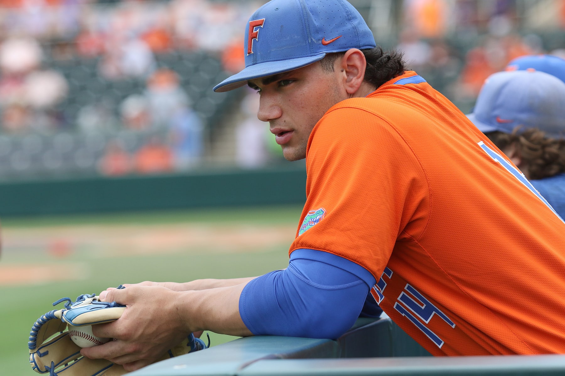CLEMSON, SC - JUNE 09: Florida Gators pitcher Jac Caglianone (14) during the College D1 Baseball Super Regional game between the Florida Gators and the Clemson Tigers on June 9, 2024 at Doug Kingsmore Stadium in Clemson, S.C. (Photo by John Byrum/Icon Sportswire via Getty Images)
