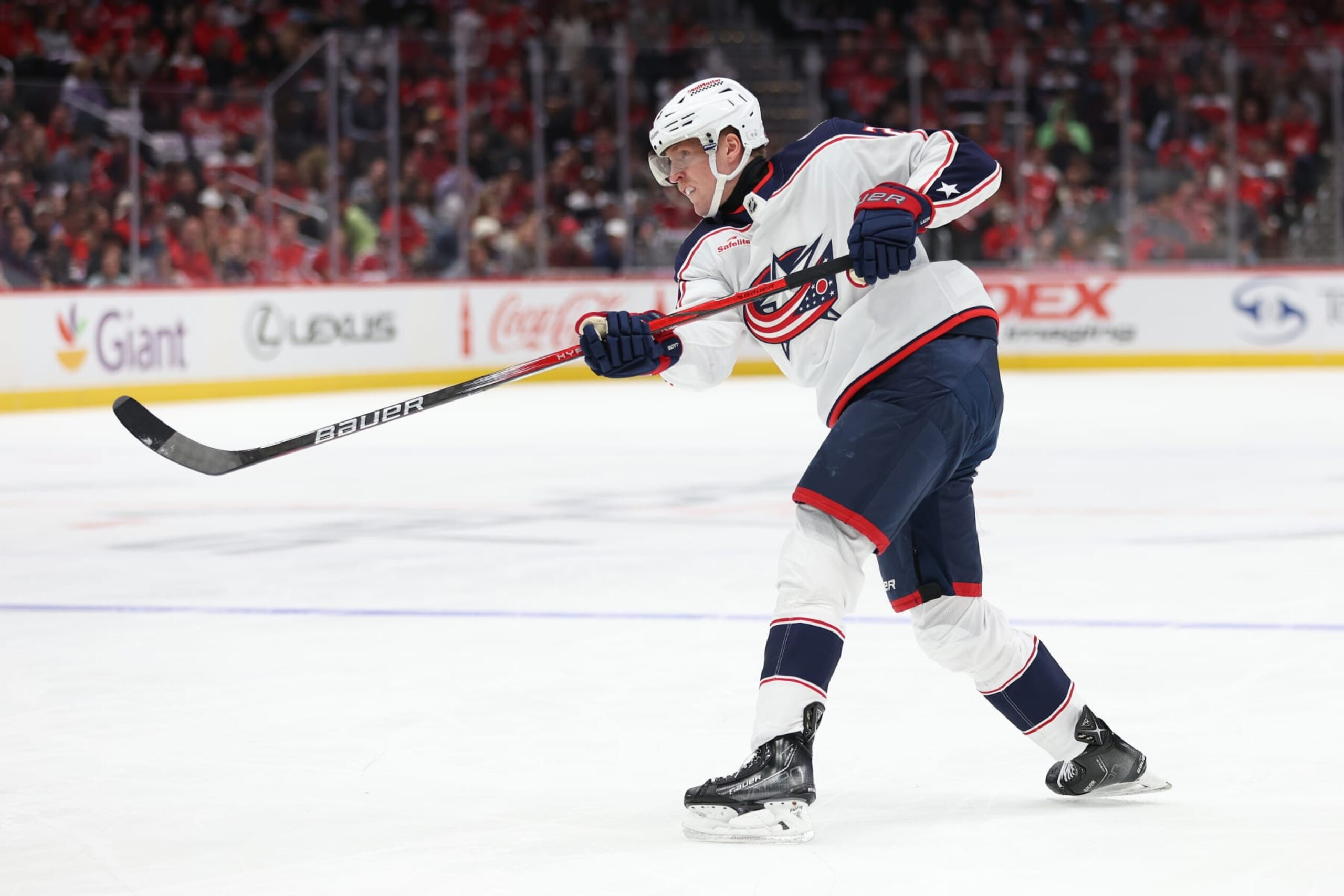 WASHINGTON, DC - NOVEMBER 18: Patrik Laine #29 of the Columbus Blue Jackets skates against the Washington Capitals during the first period at Capital One Arena on November 18, 2023 in Washington, DC. (Photo by Patrick Smith/Getty Images) WASHINGTON, DC - NOVEMBER 18: Patrik Laine #29 of the Columbus Blue Jackets skates against the Washington Capitals during the first period at Capital One Arena on November 18, 2023 in Washington, DC. (Photo by Patrick Smith/Getty Images)