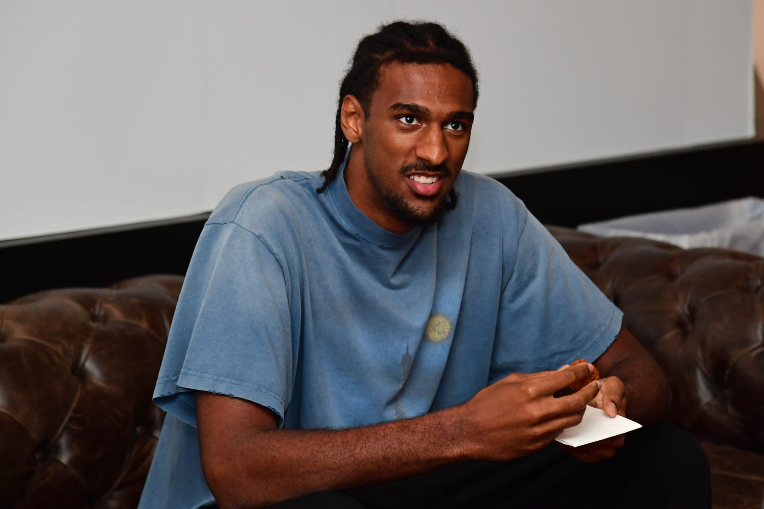 BOSTON, MA - JUNE 14: Alexandre Sarr looks on before the game between the Boston Celtics and the Dallas Mavericks during Game Four of the 2024 NBA Finals on June 14, 2024 at the American Airlines Center in Dallas, Texas. NOTE TO USER: User expressly acknowledges and agrees that, by downloading and or using this photograph, User is consenting to the terms and conditions of the Getty Images License Agreement. Mandatory Copyright Notice: Copyright 2024 NBAE (Photo by Adam Pantozzi/NBAE via Getty Images) BOSTON, MA - JUNE 14: Alexandre Sarr looks on before the game between the Boston Celtics and the Dallas Mavericks during Game Four of the 2024 NBA Finals on June 14, 2024 at the American Airlines Center in Dallas, Texas. NOTE TO USER: User expressly acknowledges and agrees that, by downloading and or using this photograph, User is consenting to the terms and conditions of the Getty Images License Agreement. Mandatory Copyright Notice: Copyright 2024 NBAE (Photo by Adam Pantozzi/NBAE via Getty Images)