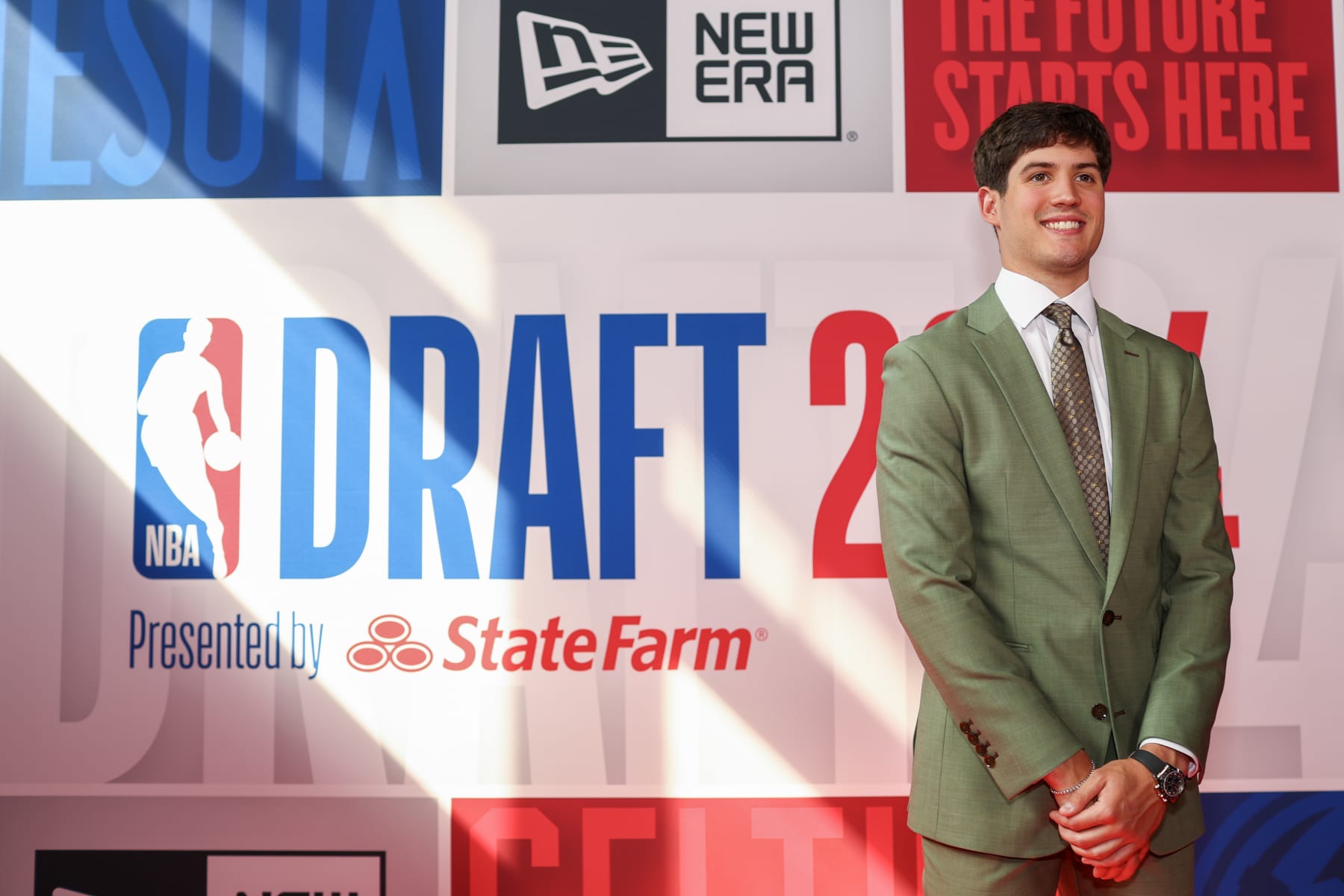 NEW YORK, NEW YORK - JUNE 26: Reed Sheppard arrives prior to the first round of the 2024 NBA Draft at Barclays Center on June 26, 2024 in the Brooklyn borough of New York City. NOTE TO USER: User expressly acknowledges and agrees that, by downloading and or using this photograph, User is consenting to the terms and conditions of the Getty Images License Agreement. (Photo by Sarah Stier/Getty Images)