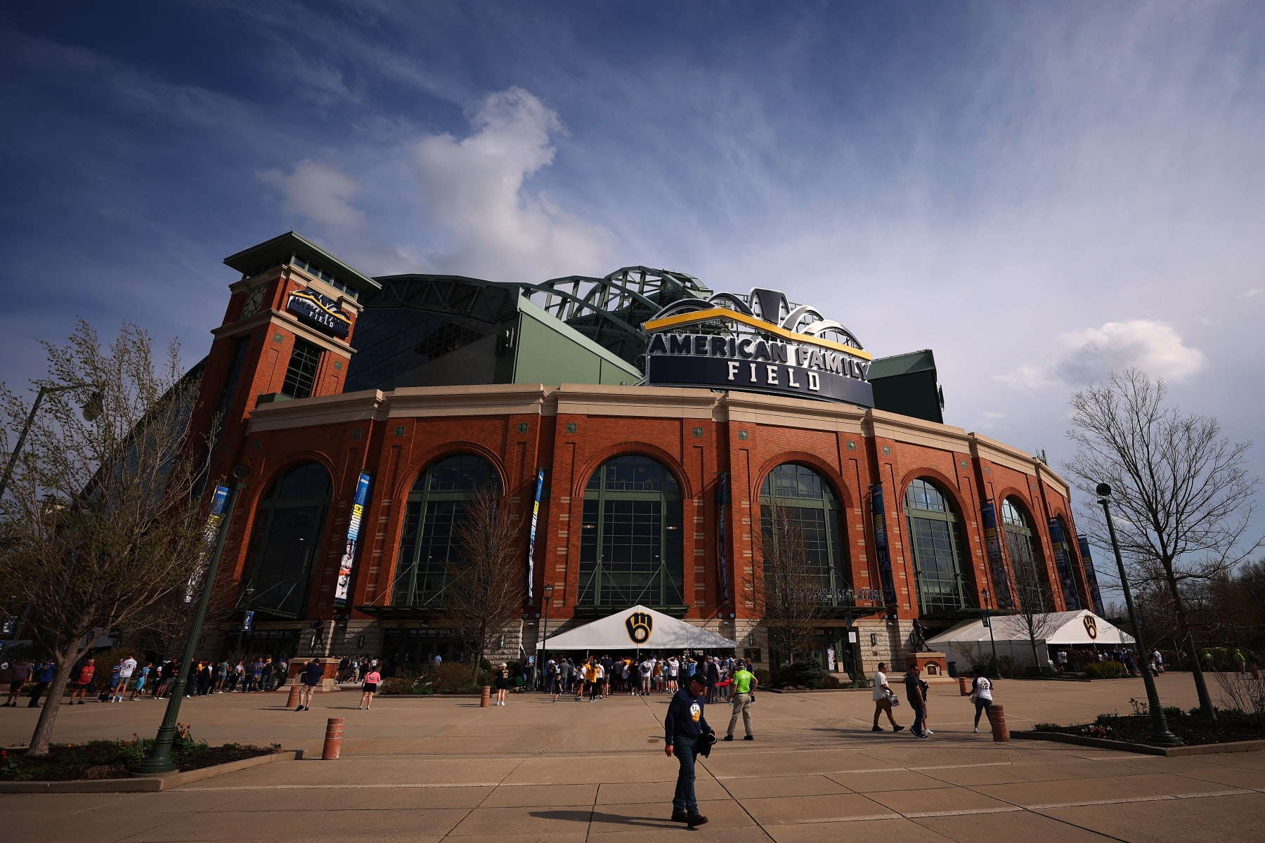 MILWAUKEE, WISCONSIN - APRIL 27: A detailed view American Family Field prior to a game between the Milwaukee Brewers and the New York Yankees on April 27, 2024 in Milwaukee, Wisconsin. (Photo by Stacy Revere/Getty Images)
