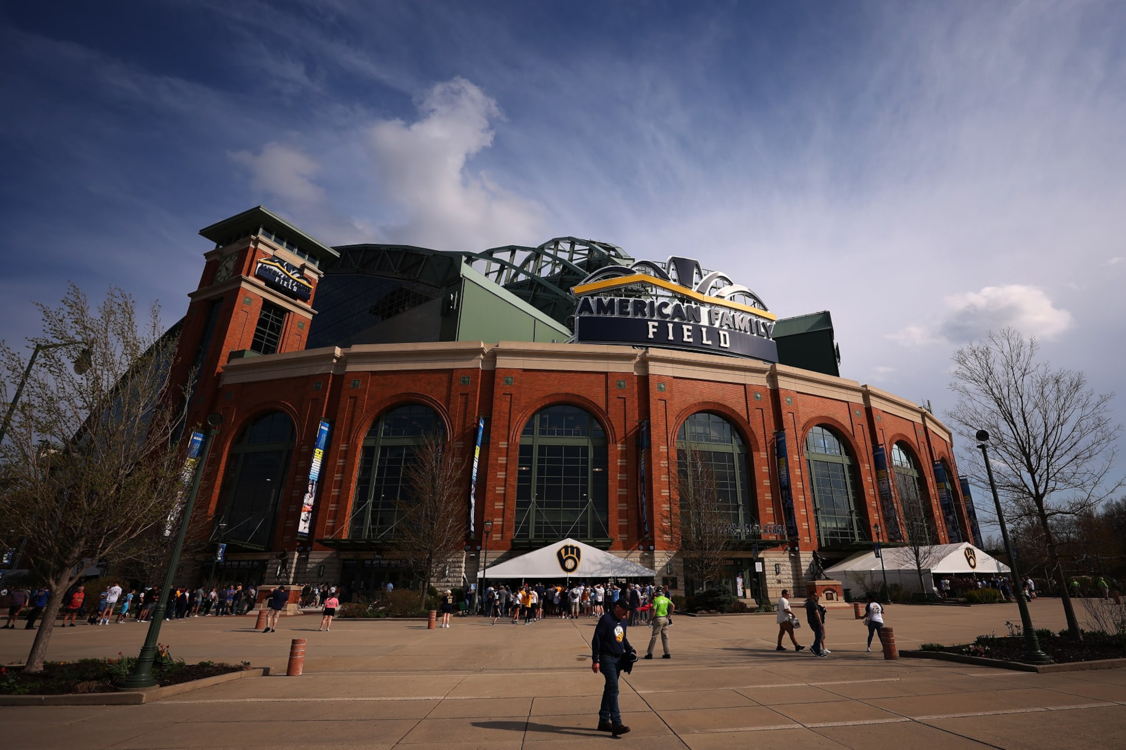 MILWAUKEE, WISCONSIN - APRIL 27: A detailed view American Family Field prior to a game between the Milwaukee Brewers and the New York Yankees on April 27, 2024 in Milwaukee, Wisconsin. (Photo by Stacy Revere/Getty Images)
