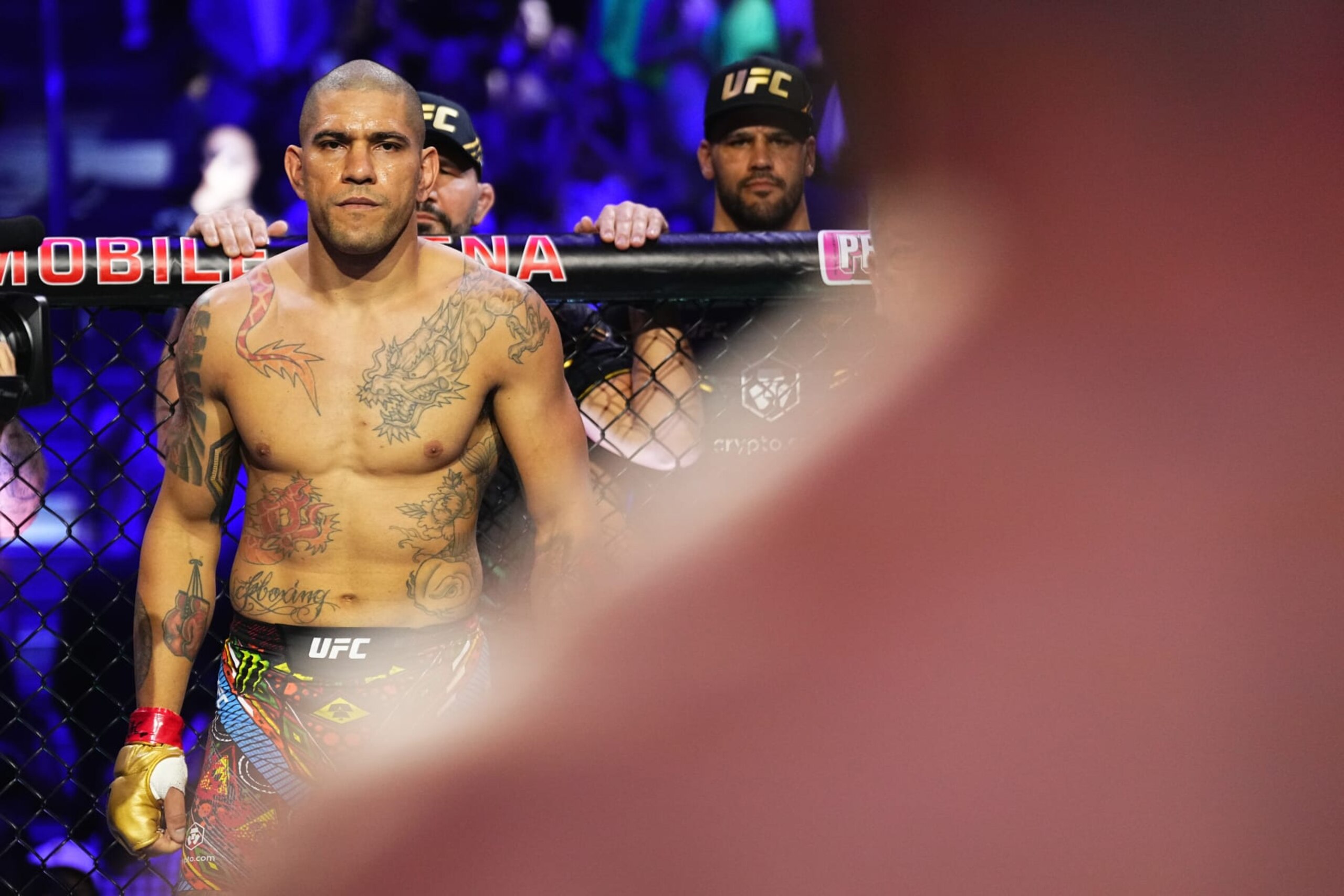 Alex Pereira looks on before fighting Jiri Prochazka. Alex Pereira looks on before fighting Jiri Prochazka.