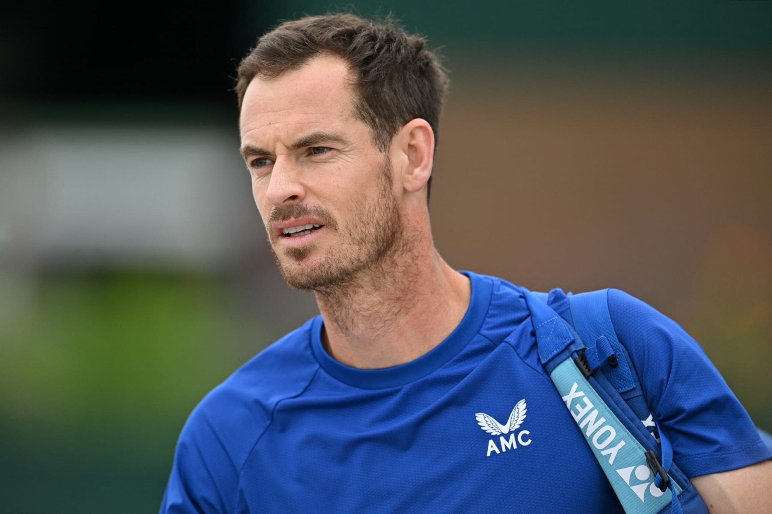 Britain's Andy Murray warms up during a training session ahead of the 2024 Wimbledon Championships at The All England Lawn Tennis and Croquet Club in Wimbledon, southwest London, on June 30, 2024. (Photo by Glyn KIRK / AFP) / RESTRICTED TO EDITORIAL USE (Photo by GLYN KIRK/AFP via Getty Images) Britain's Andy Murray warms up during a training session ahead of the 2024 Wimbledon Championships at The All England Lawn Tennis and Croquet Club in Wimbledon, southwest London, on June 30, 2024. (Photo by Glyn KIRK / AFP) / RESTRICTED TO EDITORIAL USE (Photo by GLYN KIRK/AFP via Getty Images)