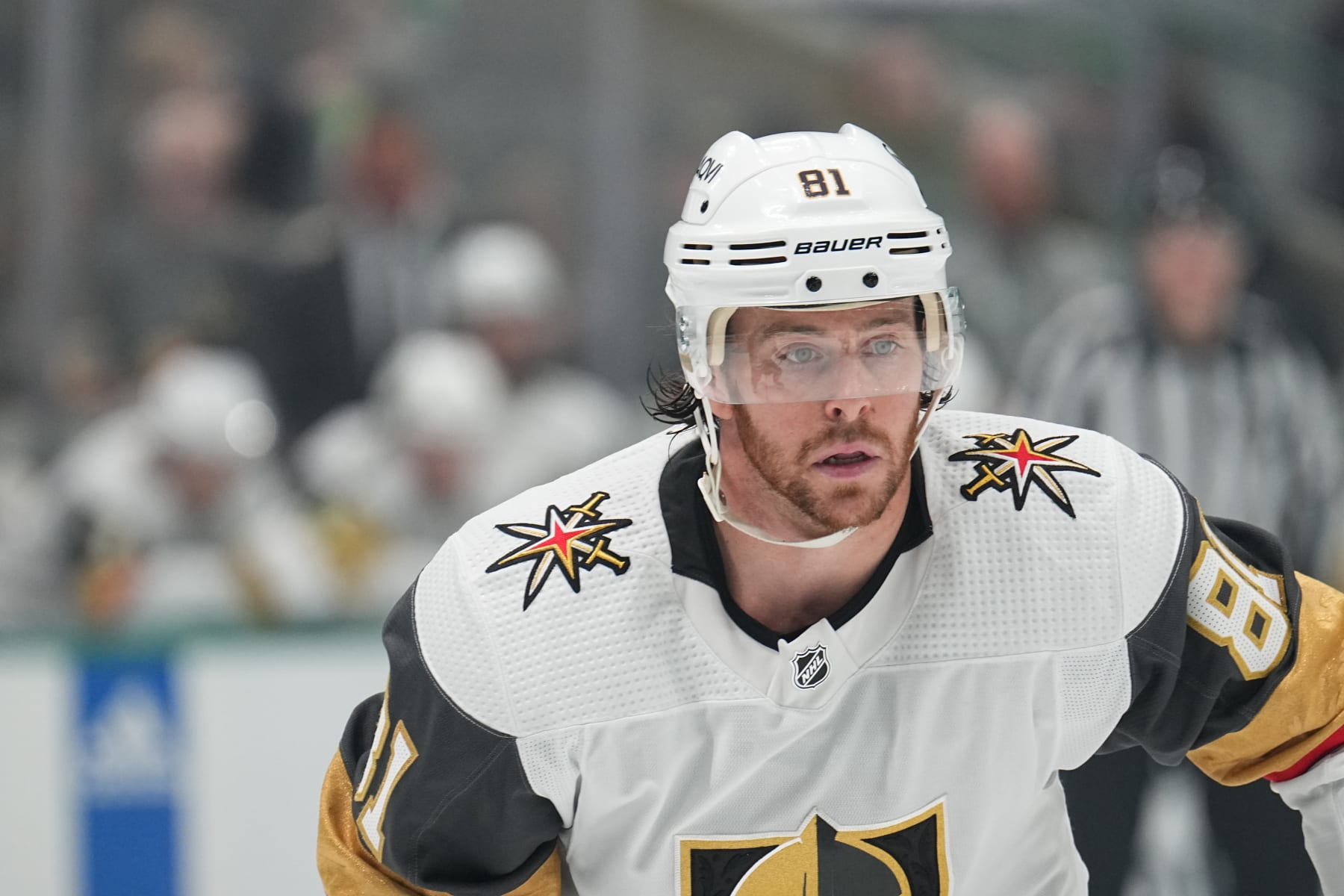 DALLAS, TX - MAY 5: Jonathan Marchessault #81 of the Vegas Golden Knights skates against the Dallas Stars at the American Airlines Center on May 5, 2024 in Dallas, Texas. (Photo by Glenn James/NHLI via Getty Images)