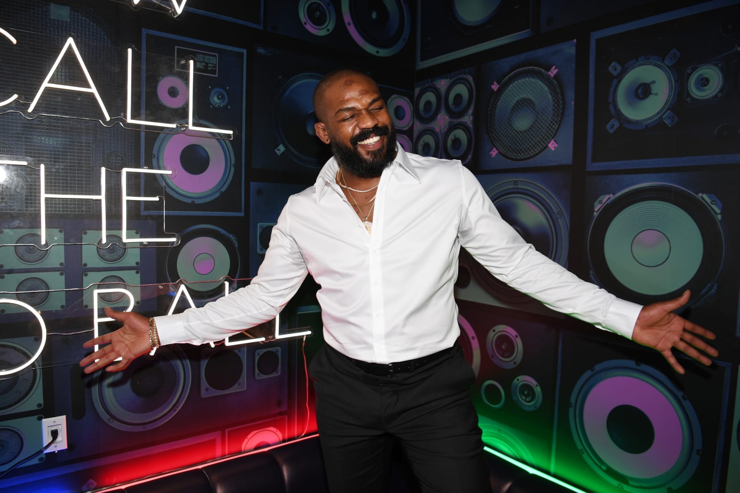LAS VEGAS, NEVADA - JUNE 09: UFC Heavyweight Champion Jon Jones attends the grand opening of Flanker Kitchen & Sports Bar at Mandalay Bay Resort & Casino on June 09, 2023 in Las Vegas, Nevada. (Photo by Denise Truscello/Getty Images for Carver Road Hospitality)