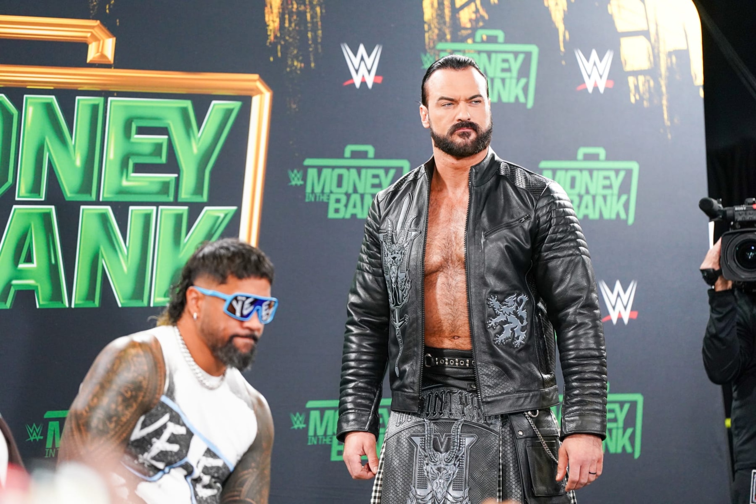 TORONTO, CANADA - JULY 5: Drew McIntyre walks onto the stage during the WWE Money in the Bank Kickoff show at Scotiabank Arena on July 5, 2024 in Toronto, Canada. (Photo by WWE/Getty Images) TORONTO, CANADA - JULY 5: Drew McIntyre walks onto the stage during the WWE Money in the Bank Kickoff show at Scotiabank Arena on July 5, 2024 in Toronto, Canada. (Photo by WWE/Getty Images)