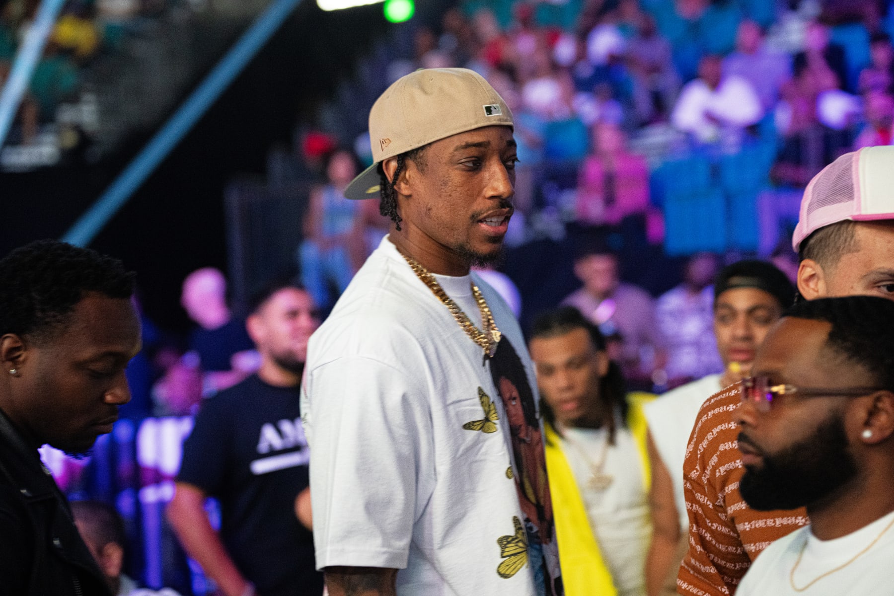LAS VEGAS, NEVADA - JUNE 15: DeMar DeRozan attends the Gervonta "Tank" Davis vs Frank Martin fight at MGM Grand Garden Arena on June 15, 2024 in Las Vegas, Nevada. (Photo by Cassy Athena/Getty Images)