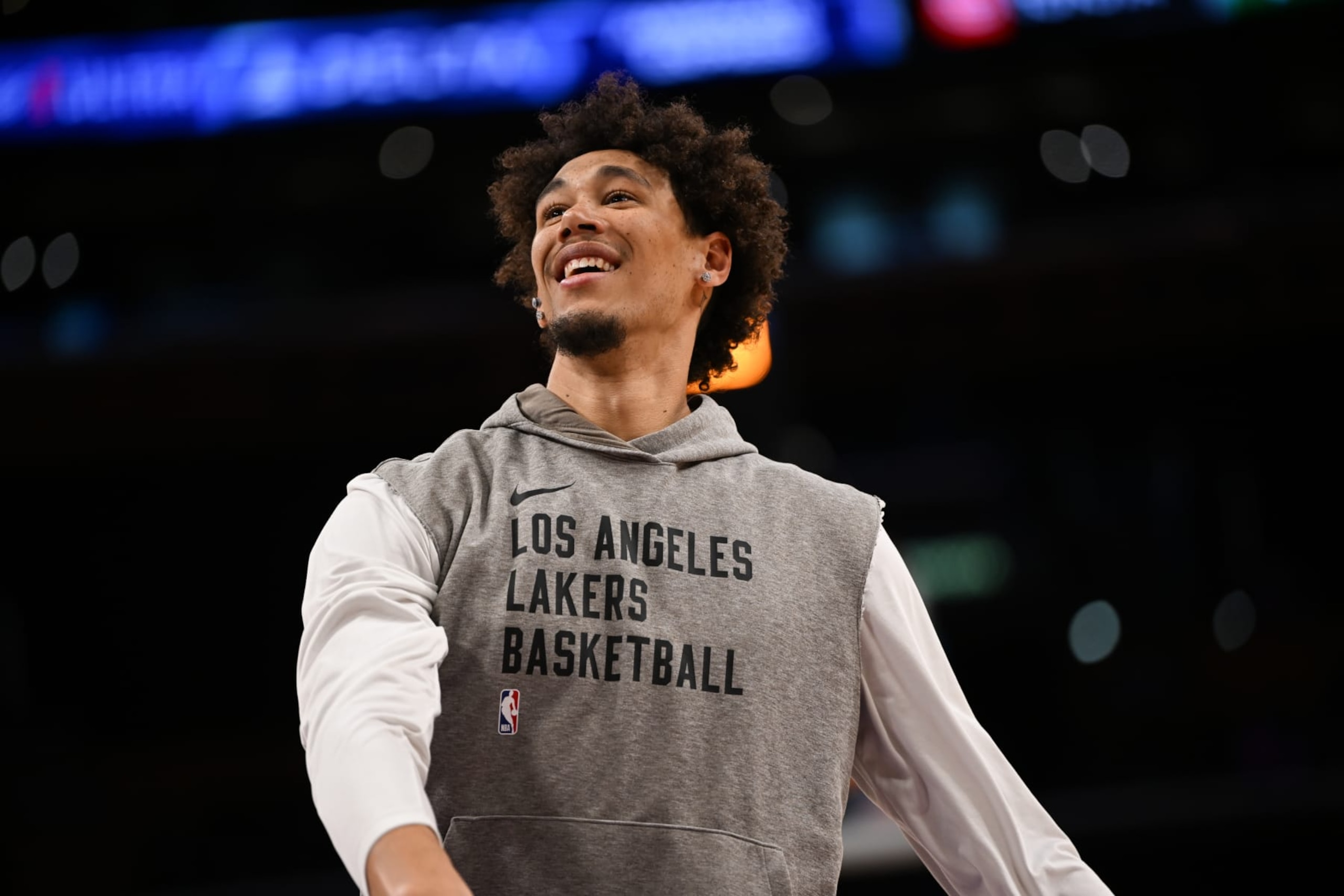 LOS ANGELES, CA - MARCH 8: Jaxson Hayes (11) of Los Angeles Lakers warms up before the NBA game between Milwaukee Bucks and Los Angeles Lakers at the Crypto.com Arena on March 8, 2024 in Los Angeles, California, United States. (Photo by Tayfun Coskun/Anadolu via Getty Images)