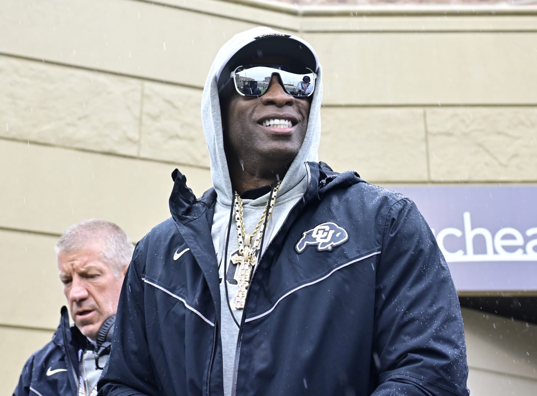 BOULDER, CO - APRIL 27: Colorado Buffaloes head coach Deion Sanders comes out of the locker room for warmups before the Black and Gold spring game at Folsom Field in Boulder, Colorado on Saturday, April 27, 2024. (Photo by Andy Cross/The Denver Post)