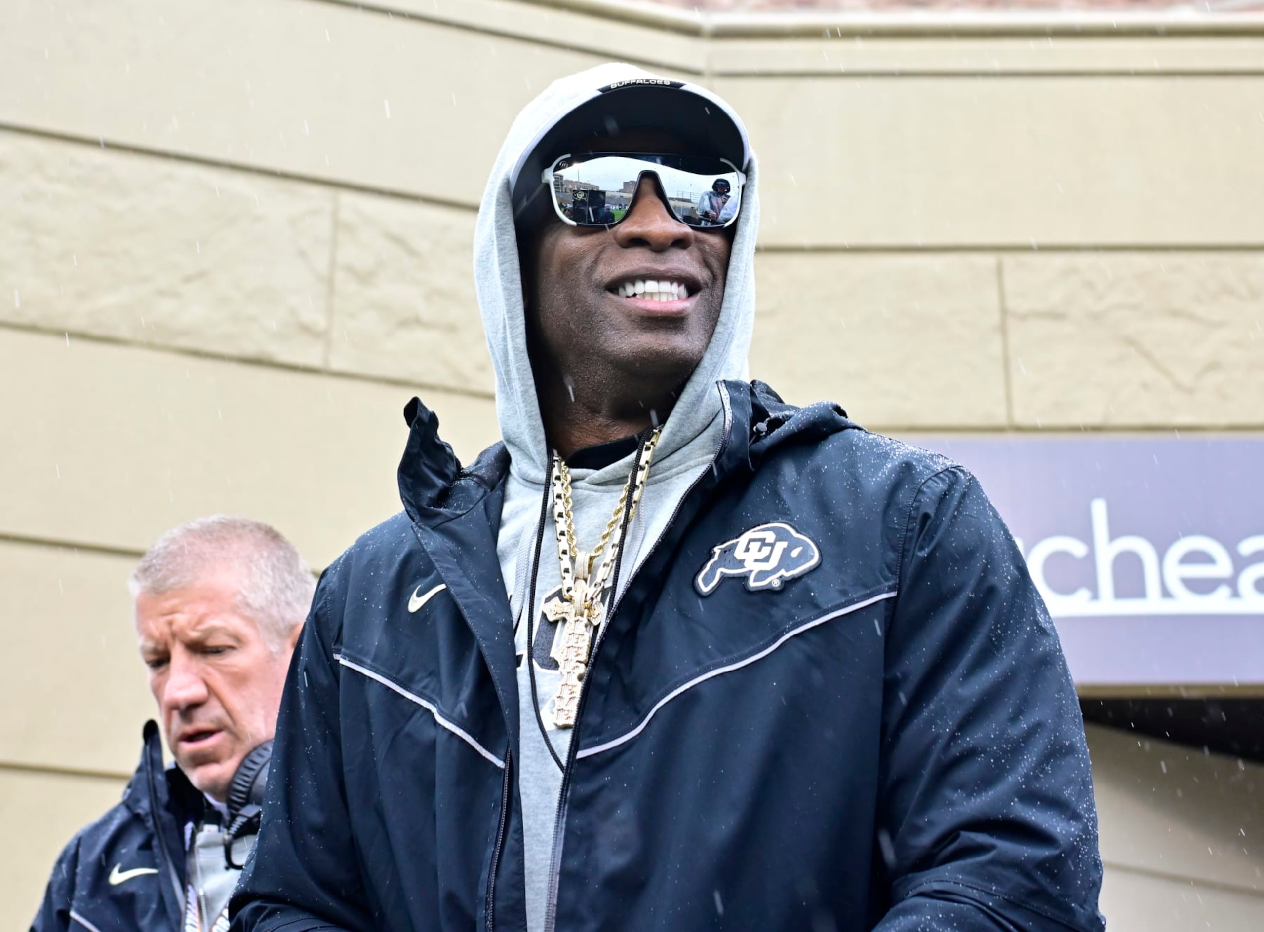BOULDER, CO - APRIL 27: Colorado Buffaloes head coach Deion Sanders comes out of the locker room for warmups before the Black and Gold spring game at Folsom Field in Boulder, Colorado on Saturday, April 27, 2024. (Photo by Andy Cross/The Denver Post)