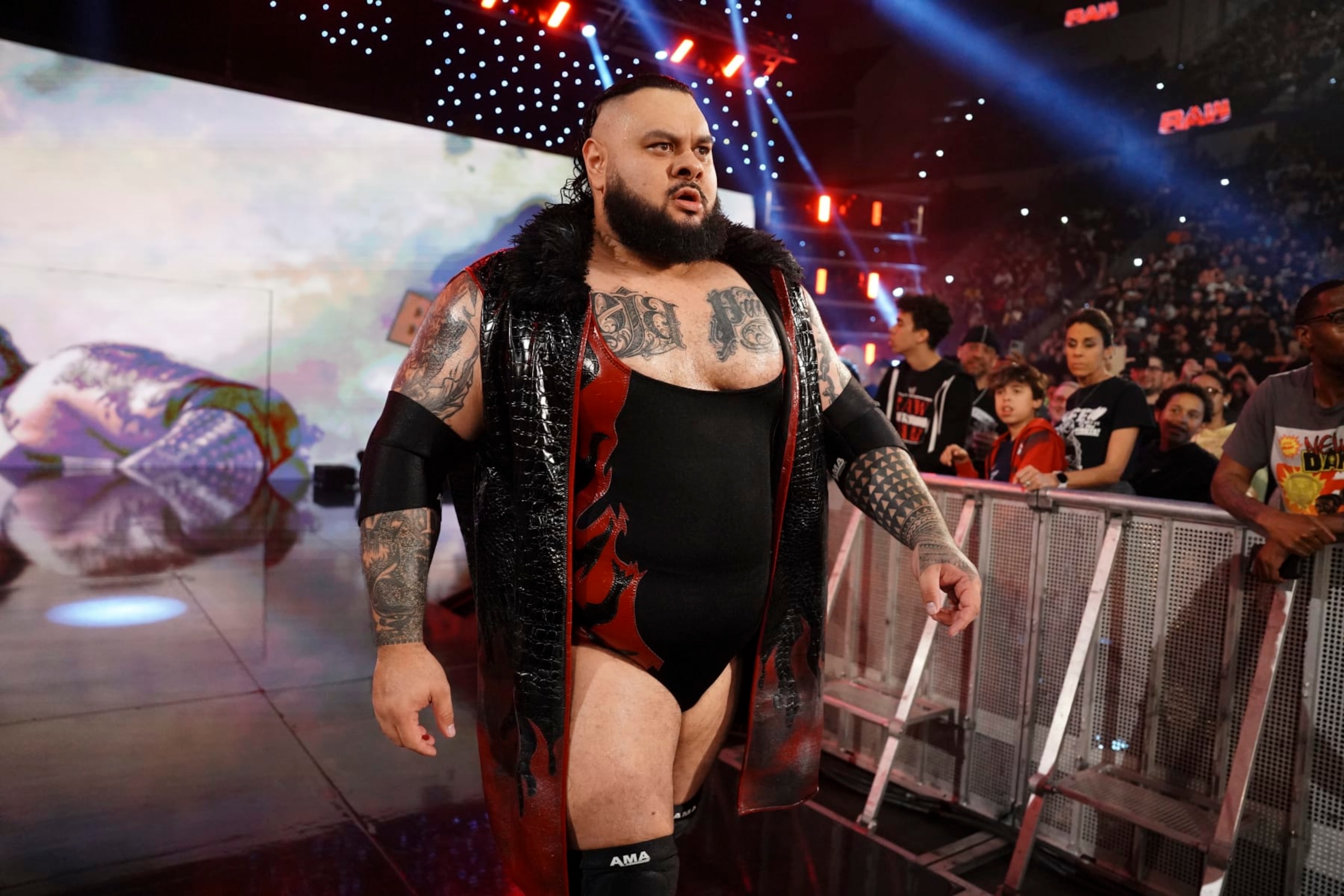 HARTFORD, CONNECTICUT - MAY 6:"Big" Bronson Reed enters the arena during Monday Night RAW at XL Center on May 6, 2024 in Hartford, Connecticut. (Photo by WWE/Getty Images) HARTFORD, CONNECTICUT - MAY 6:"Big" Bronson Reed enters the arena during Monday Night RAW at XL Center on May 6, 2024 in Hartford, Connecticut. (Photo by WWE/Getty Images)