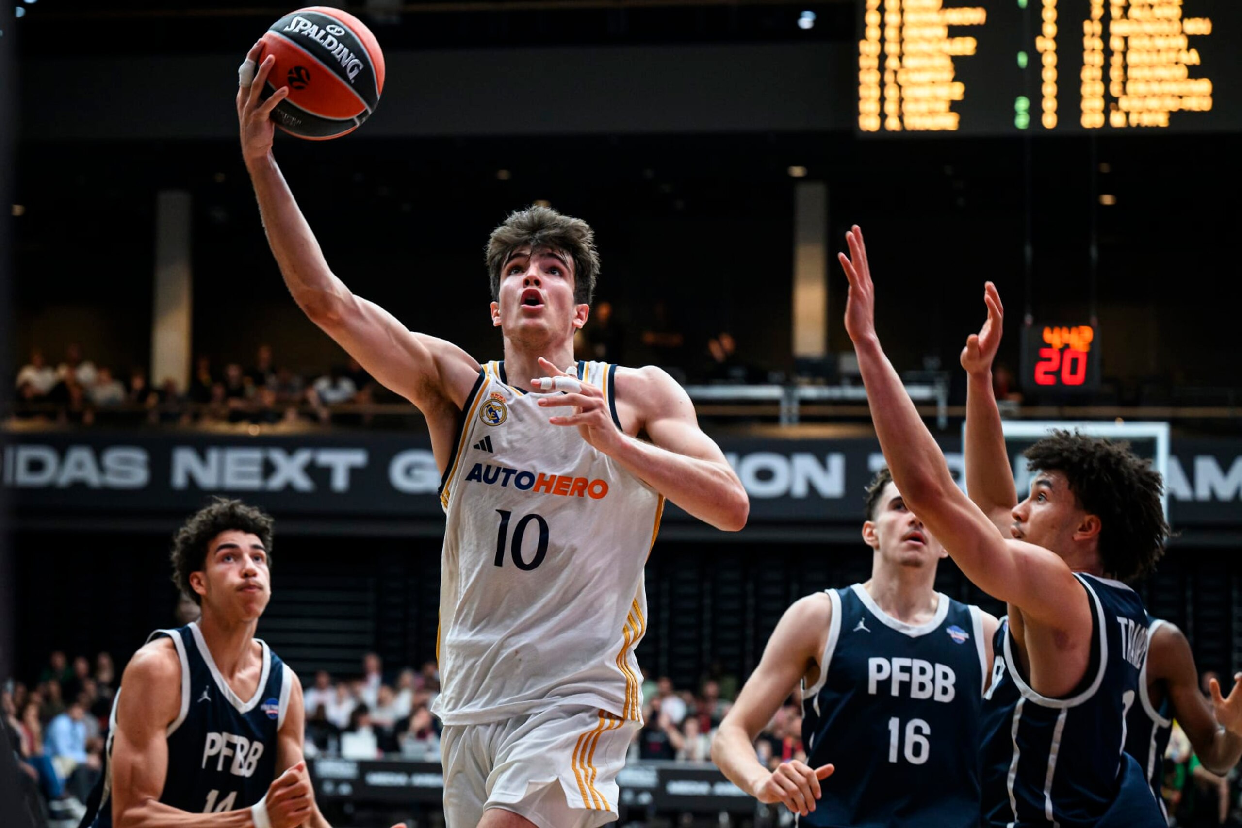 BERLIN, GERMANY - MAY 26: Hugo Gonzalez, #10 of U18 Real Madrid in action during U18 Real Madrid vs U18 PFBB Insep Paris during the EB Adidas Next Generation Tournament Championship Game at Uber Eats Music Hall on May 26, 2024 in Berlin, Germany. (Photo by David Grau/Euroleague Basketball via Getty Images) BERLIN, GERMANY - MAY 26: Hugo Gonzalez, #10 of U18 Real Madrid in action during U18 Real Madrid vs U18 PFBB Insep Paris during the EB Adidas Next Generation Tournament Championship Game at Uber Eats Music Hall on May 26, 2024 in Berlin, Germany. (Photo by David Grau/Euroleague Basketball via Getty Images)