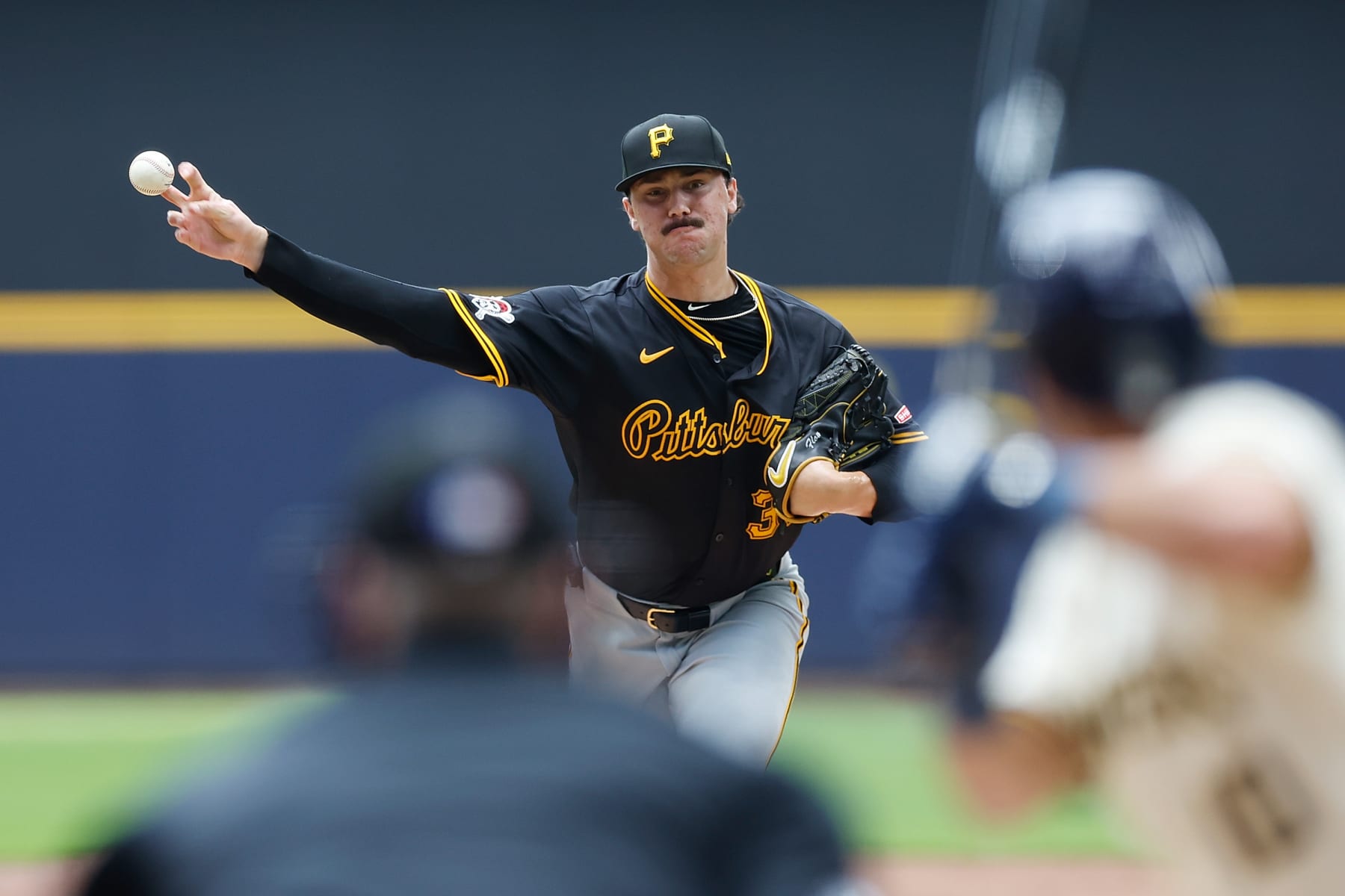 MILWAUKEE, WISCONSIN - JULY 11: Paul Skenes #30 of the Pittsburgh Pirates throws a pitch in the second inning against the Milwaukee Brewers at American Family Field on July 11, 2024 in Milwaukee, Wisconsin. (Photo by John Fisher/Getty Images)