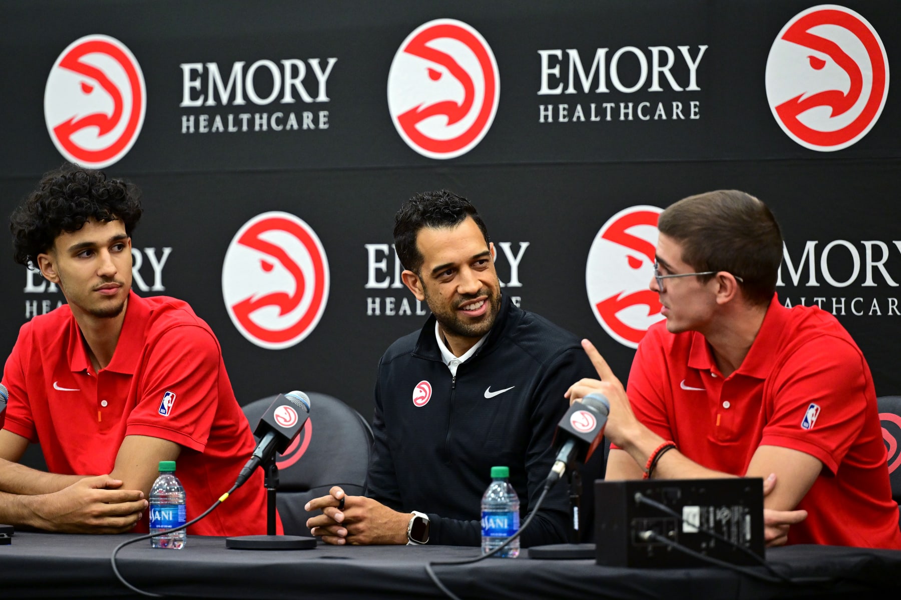 Zaccharie Risacher, Landry Fields and Nikola ÄurišiÄ