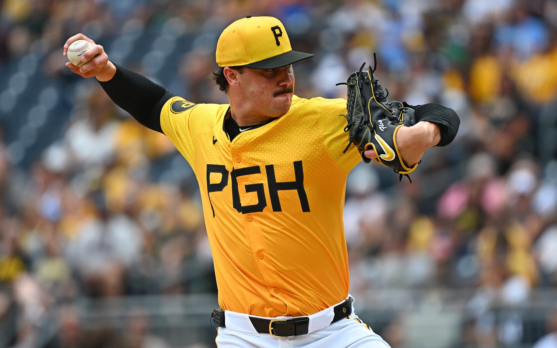 PITTSBURGH, PENNSYLVANIA - JUNE 23: Paul Skenes #30 of the Pittsburgh Pirates delivers a pitch in the first inning during the game against the Tampa Bay Rays at PNC Park on June 23, 2024 in Pittsburgh, Pennsylvania. (Photo by Justin Berl/Getty Images)