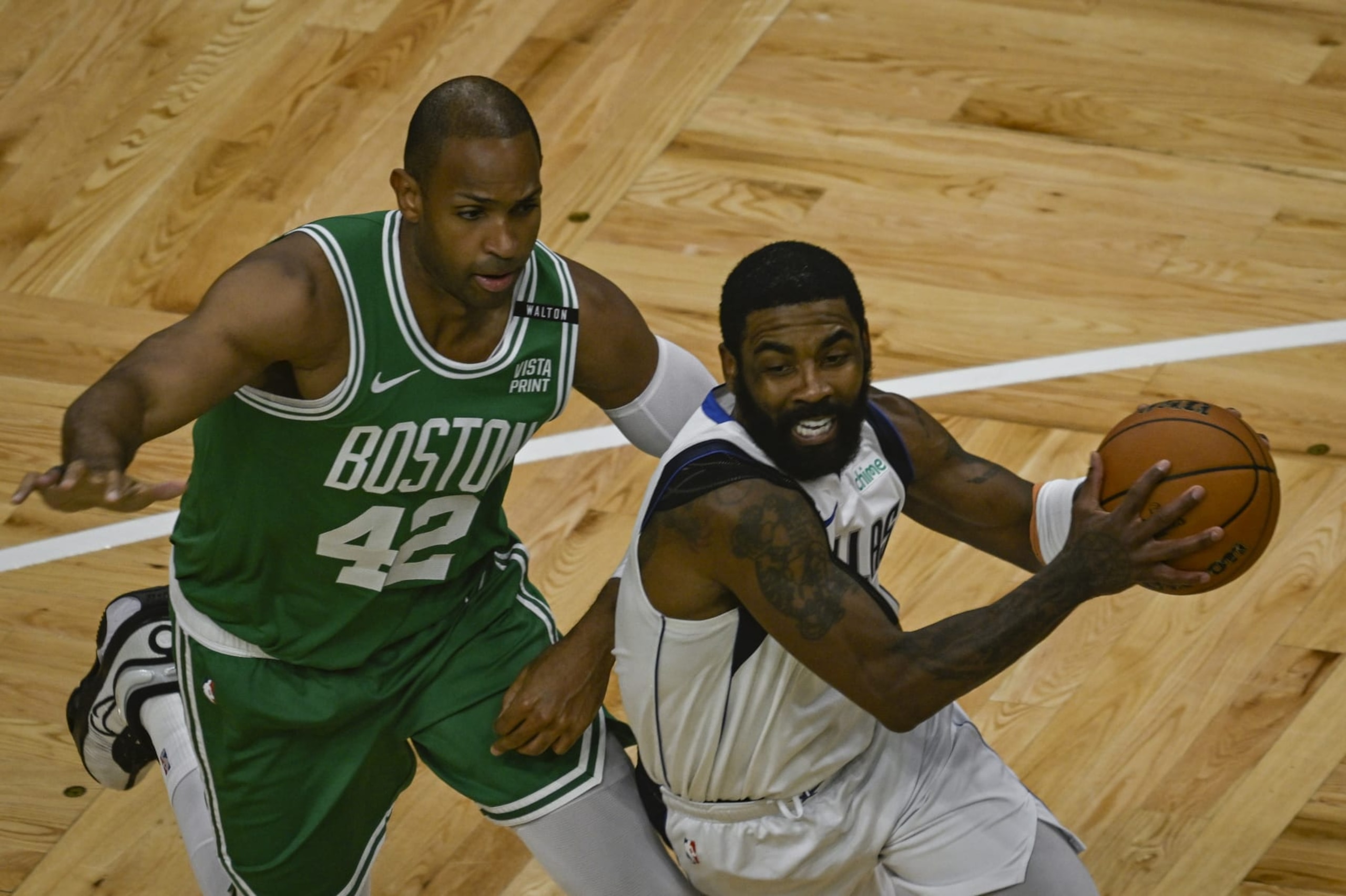 BOSTON, MA, UNITED STATES - JUNE 17:  Al Horford (42) of Boston Celtics in action during the National Basketball Association (NBA) finals game between the Boston Celtics and Dallas Mavericks at the TD Garden in Boston, Massachusetts, United States on June 17, 2024. (Photo by Celal Gunes/Anadolu via Getty Images)