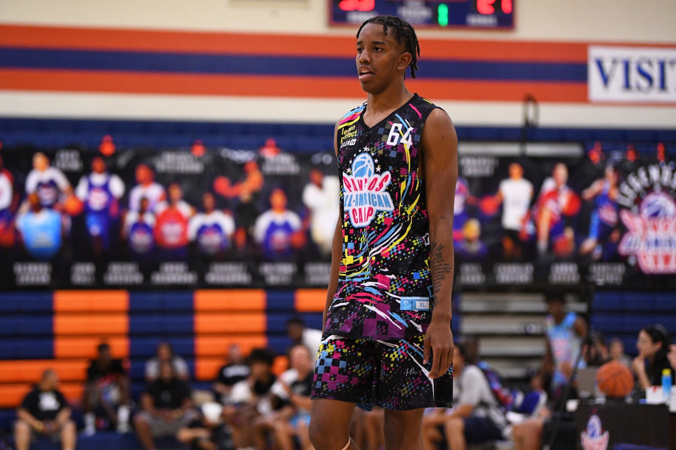 LAS VEGAS, NV - JUNE 05: Derrion Reid looks on during the Pangos All-American Camp on June 5, 2023 at the Bishop Gorman High School in Las Vegas, NV. (Photo by Brian Rothmuller/Icon Sportswire via Getty Images) LAS VEGAS, NV - JUNE 05: Derrion Reid looks on during the Pangos All-American Camp on June 5, 2023 at the Bishop Gorman High School in Las Vegas, NV. (Photo by Brian Rothmuller/Icon Sportswire via Getty Images)