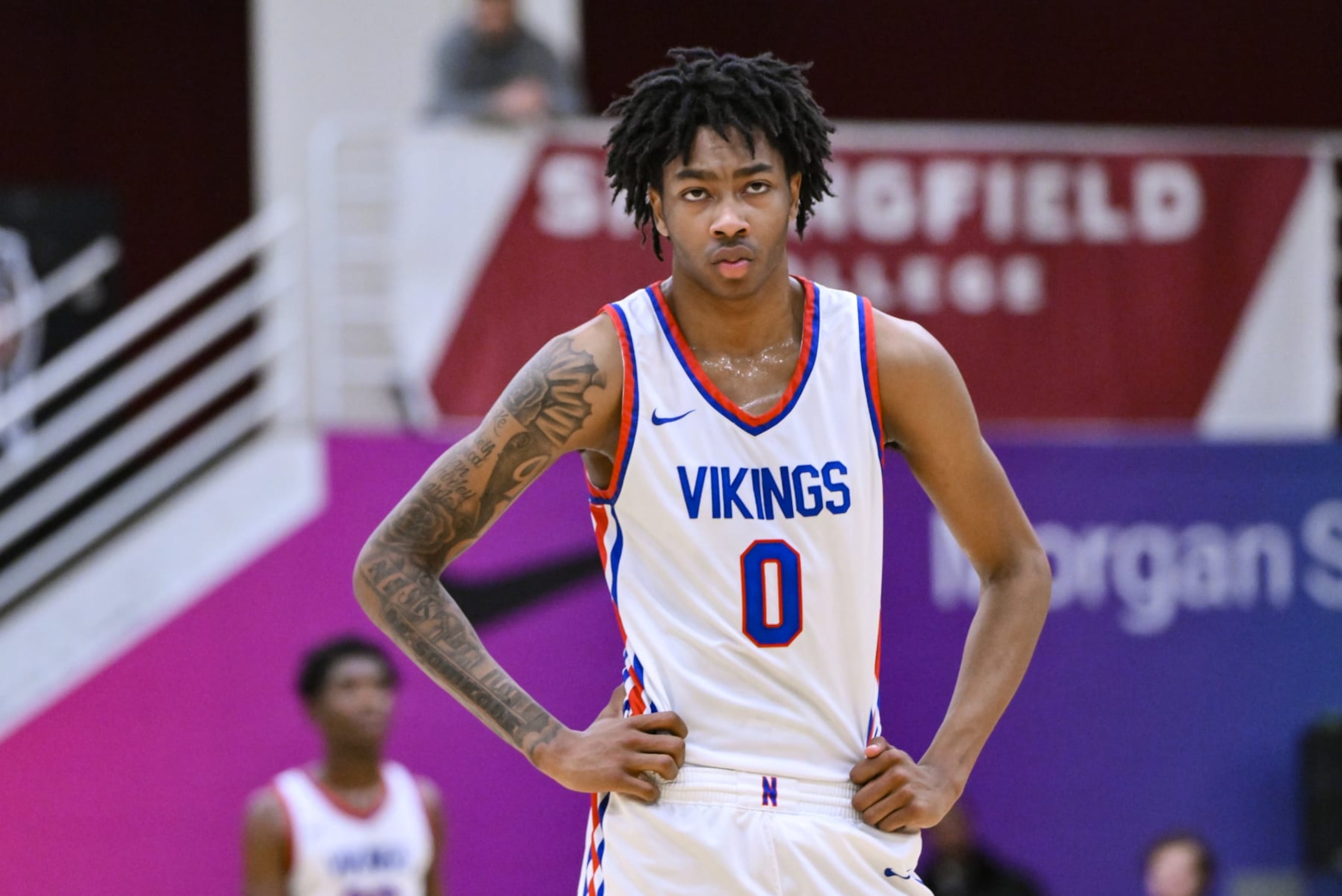 SPRINGFIELD, MA - JANUARY 13: Isaiah Evans of North Mecklenburg (0) during the first half of the Spalding Hoophall Classic high school basketball game between Camden and North Mecklenberg on January 13, 2024 at Blake Arena in Springfield, MA (Photo by John Jones/Icon Sportswire via Getty Images) SPRINGFIELD, MA - JANUARY 13: Isaiah Evans of North Mecklenburg (0) during the first half of the Spalding Hoophall Classic high school basketball game between Camden and North Mecklenberg on January 13, 2024 at Blake Arena in Springfield, MA (Photo by John Jones/Icon Sportswire via Getty Images)