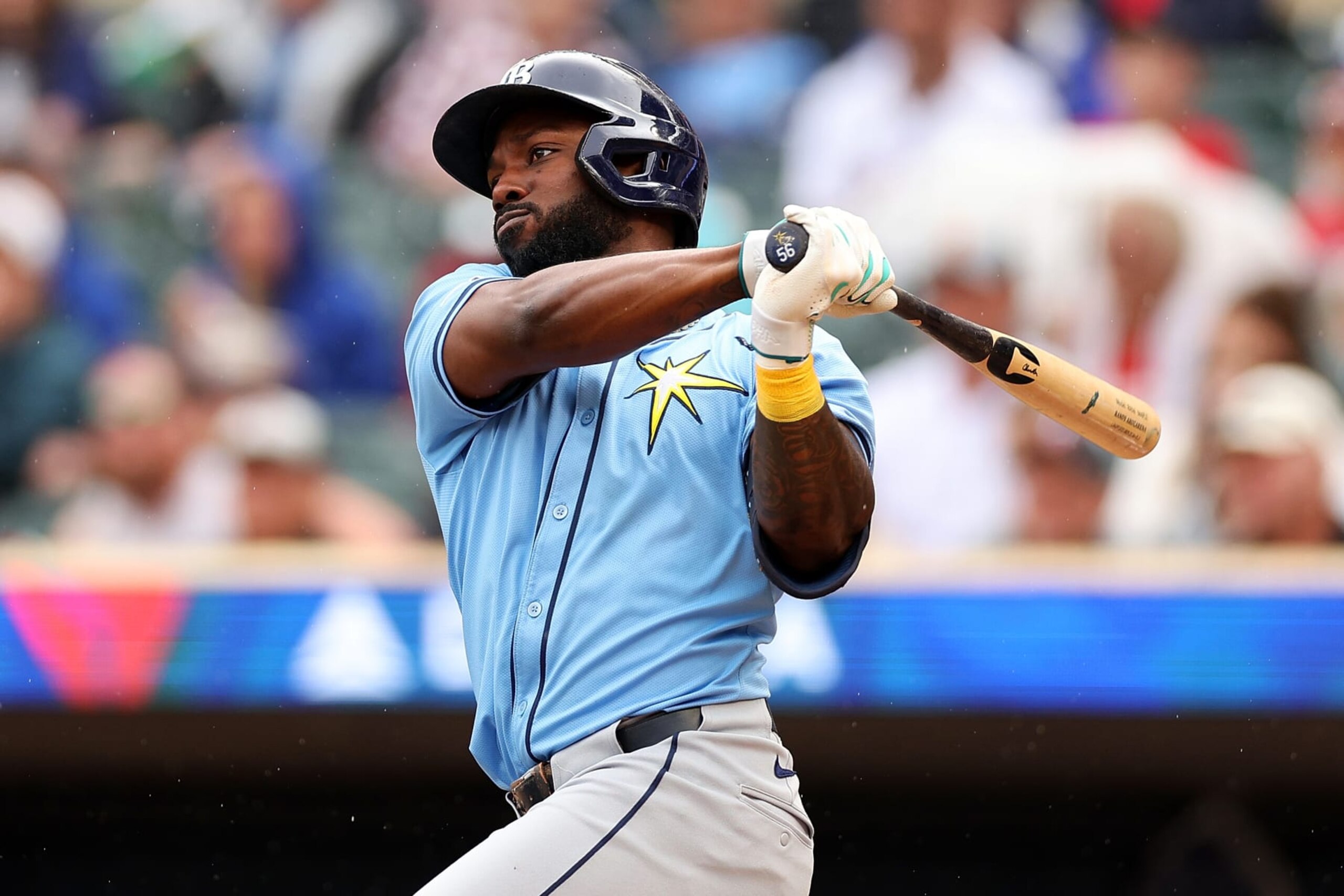 MINNEAPOLIS, MINNESOTA - JUNE 20: Randy Arozarena #56 of the Tampa Bay Rays his an RBI double against the Minnesota Twins in the second inning at Target Field on June 20, 2024 in Minneapolis, Minnesota. (Photo by David Berding/Getty Images) MINNEAPOLIS, MINNESOTA - JUNE 20: Randy Arozarena #56 of the Tampa Bay Rays his an RBI double against the Minnesota Twins in the second inning at Target Field on June 20, 2024 in Minneapolis, Minnesota. (Photo by David Berding/Getty Images)