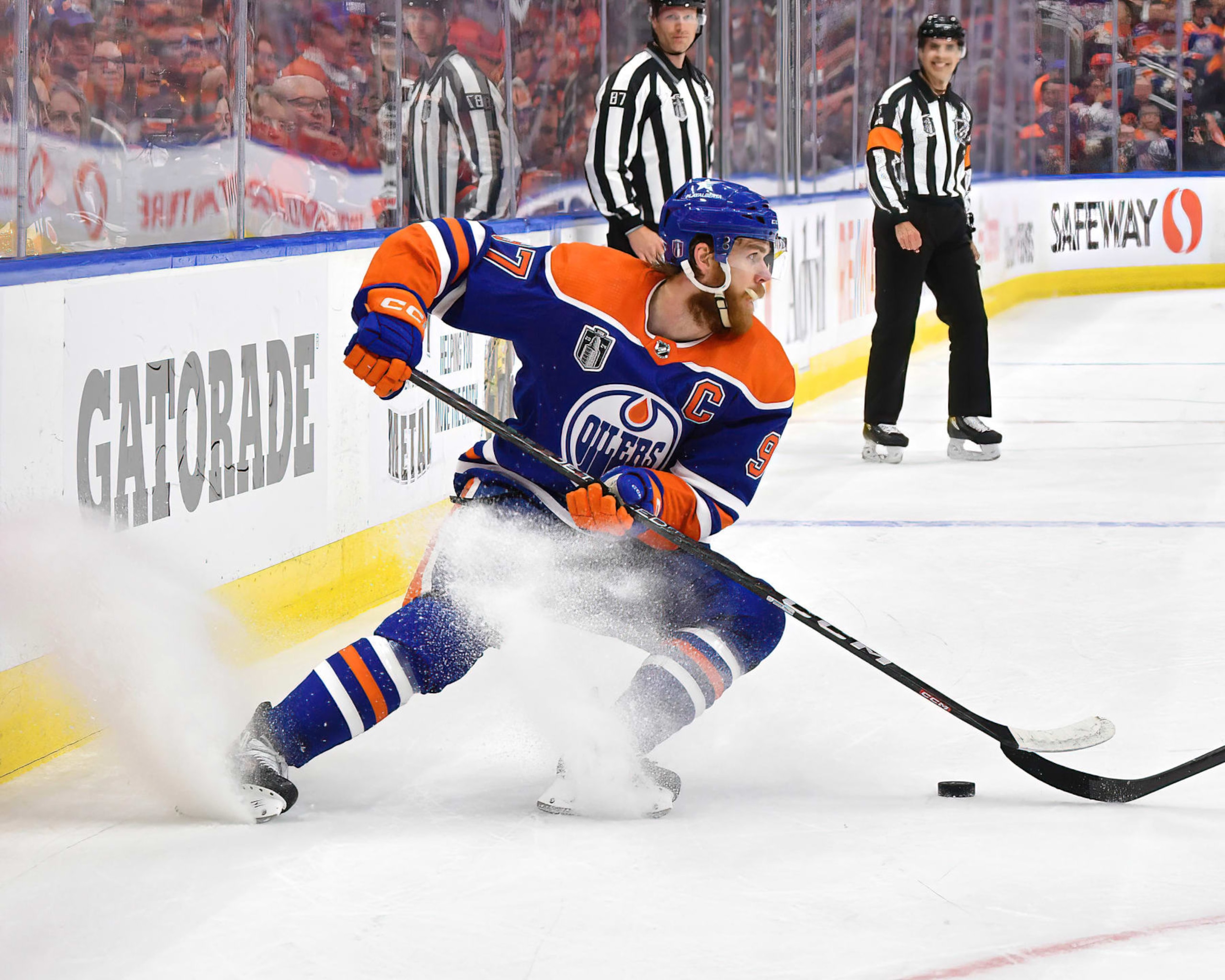 EDMONTON, CANADA - JUNE 21: Connor McDavid #97 of the Edmonton Oilers in action during Game Six of the 2024 Stanley Cup Final against the Florida Panthers at Rogers Place on June 21, 2024, in Edmonton, Alberta, Canada. (Photo by Andy Devlin/NHLI via Getty Images) EDMONTON, CANADA - JUNE 21: Connor McDavid #97 of the Edmonton Oilers in action during Game Six of the 2024 Stanley Cup Final against the Florida Panthers at Rogers Place on June 21, 2024, in Edmonton, Alberta, Canada. (Photo by Andy Devlin/NHLI via Getty Images)