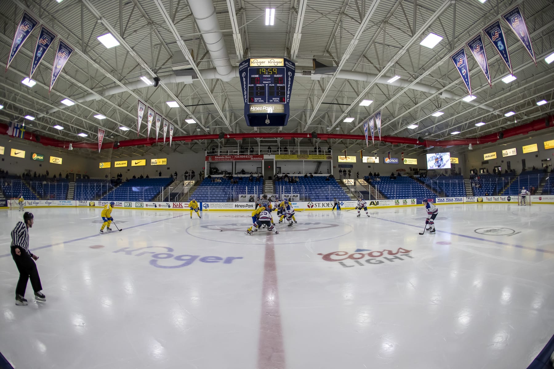 PLYMOUTH, MI - JULY 27  Team USA-White starts the second period against Team Sweden during the World Junior Summer Showcase game one at USA Hockey Arena on July 27, 2021 in Plymouth, Michigan. (Photo by Dave Reginek/Getty Images)