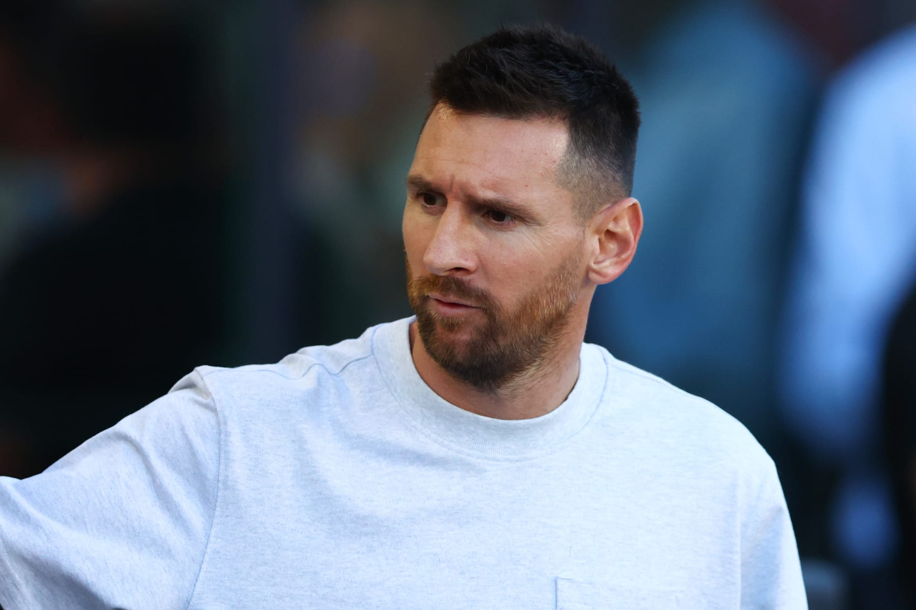 FORT LAUDERDALE, FLORIDA - JULY 17: Lionel Messi #10 of Inter Miami looks on prior to a game against Toronto FC at Chase Stadium on July 17, 2024 in Fort Lauderdale, Florida. (Photo by Megan Briggs/Getty Images)
