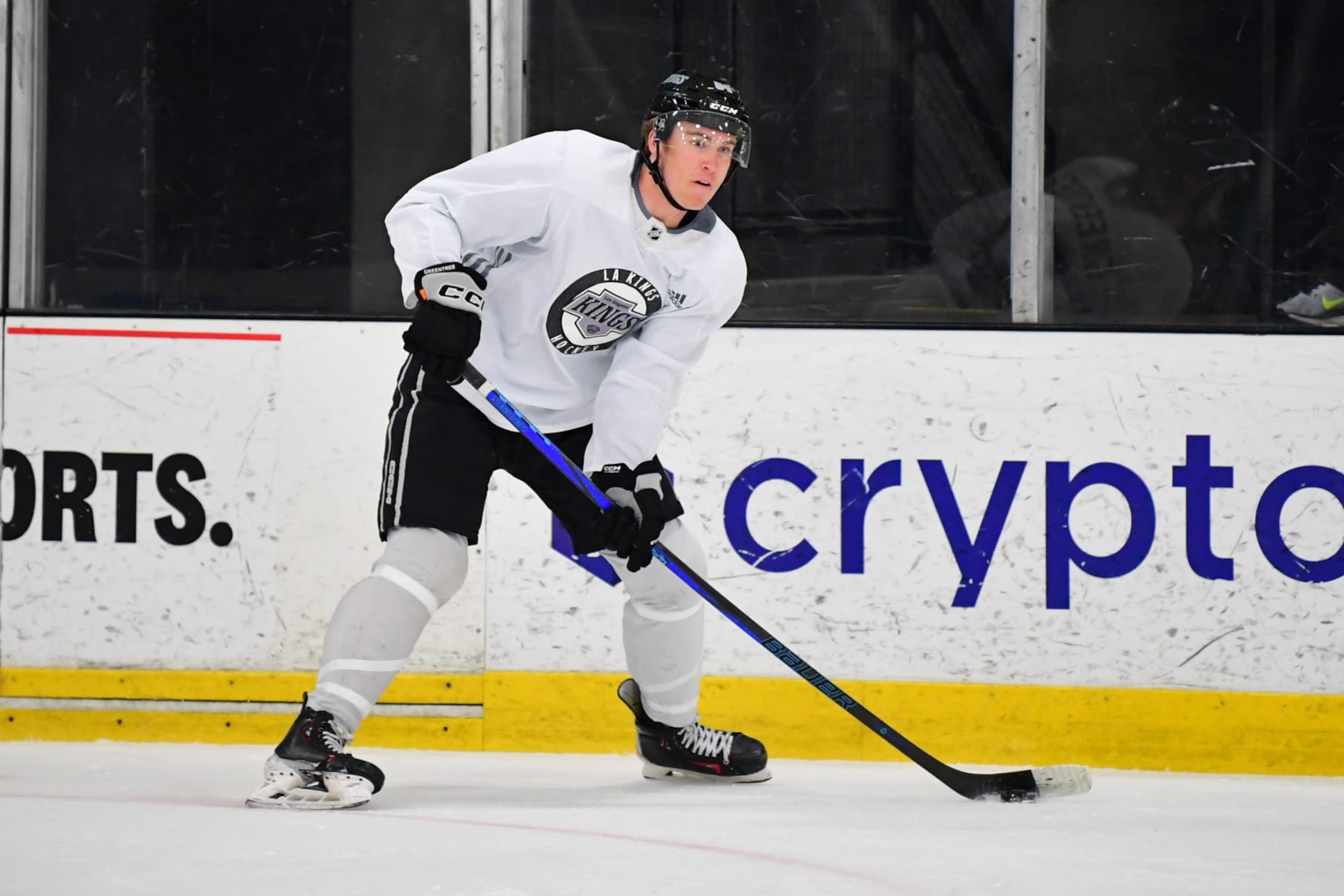 EL SEGUNDO, CA -July 3: Liam Greentree #64 of the Los Angeles Kings during Los Angeles Kings Development Camp at Toyota Sports Performance Center on July 3, 2024 in El Segundo, California. (Photo by Gary A. Vasquez/NHLI via Getty Images)