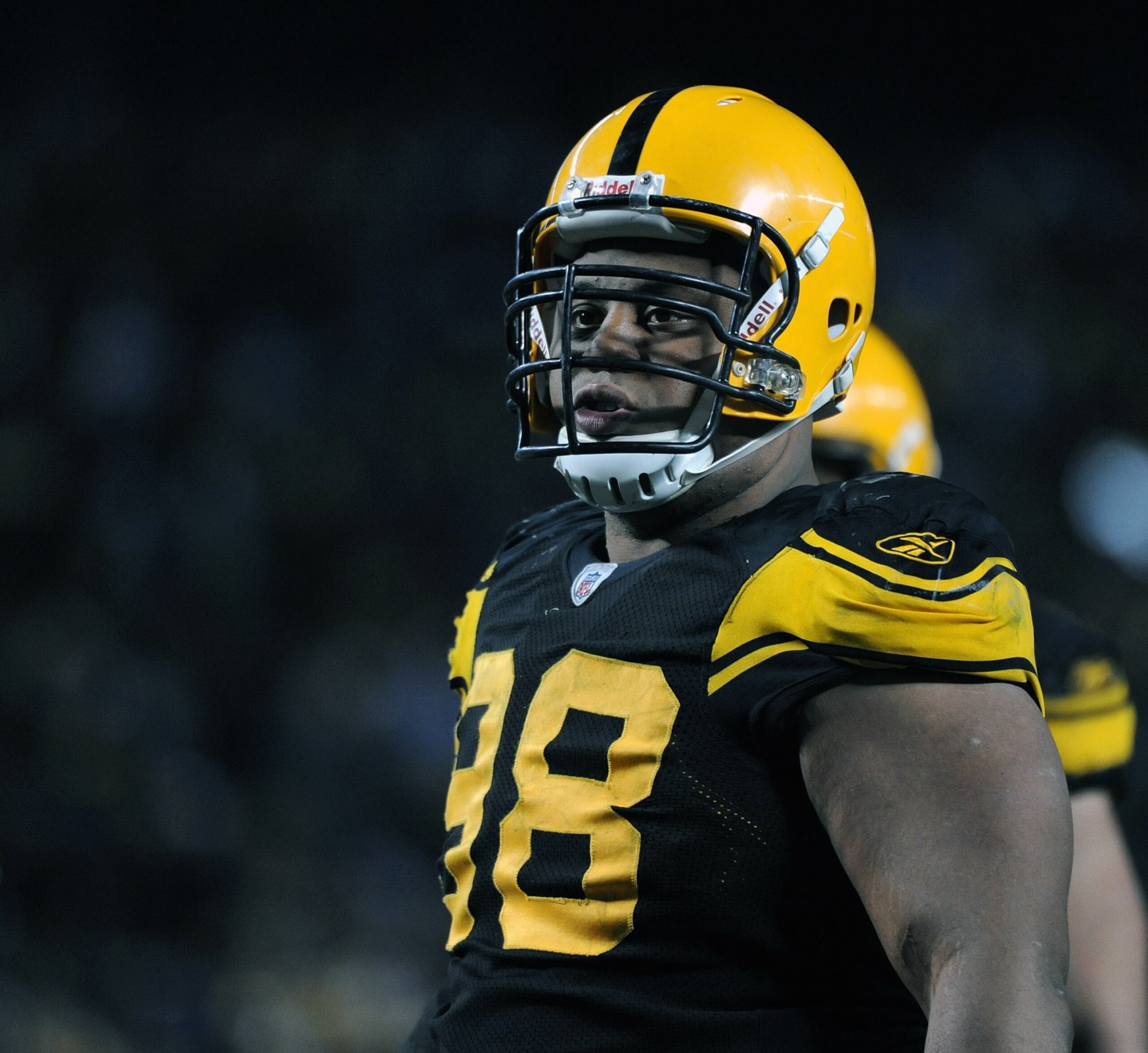 PITTSBURGH - DECEMBER 8:  Defensive lineman Casey Hampton #68 of the Pittsburgh Steelers looks on from the field during a game against the Cleveland Browns at Heinz Field on December 8, 2011 in Pittsburgh, Pennsylvania.  The Steelers defeated the Browns 14-3.  (Photo by George Gojkovich/Getty Images)