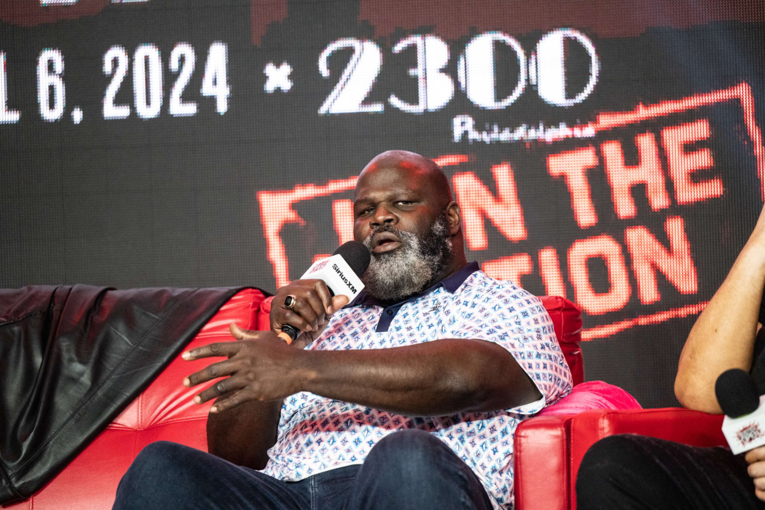 PHILADELPHIA, PENNSYLVANIA - APRIL 06: Mark Henry hosts SiriusXM's "Busted Open" WrestleMania Party at 2300 Arena on April 06, 2024 in Philadelphia, Pennsylvania.  (Photo by Lisa Lake/Getty Images for SiriusXM)