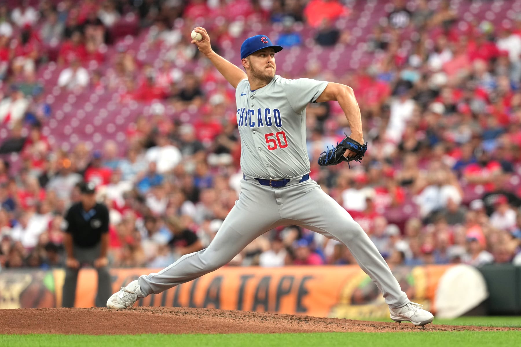 CINCINNATI, OHIO - JULY 29: Jameson Taillon #50 of the Chicago Cubs pitches during the second inning against the Cincinnati Reds at Great American Ball Park on July 29, 2024 in Cincinnati, Ohio. (Photo by Jason Mowry/Getty Images)