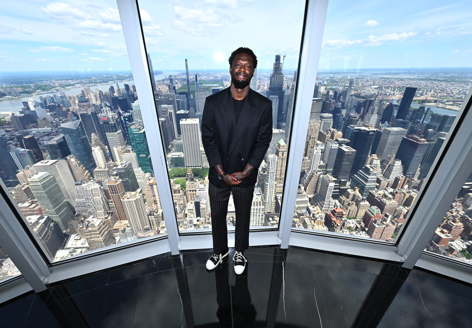 NEW YORK, NEW YORK - MAY 31: Julius Randle visits The Empire State Building on May 31, 2024 in New York City. (Photo by Roy Rochlin/Getty Images for Empire State Realty Trust)