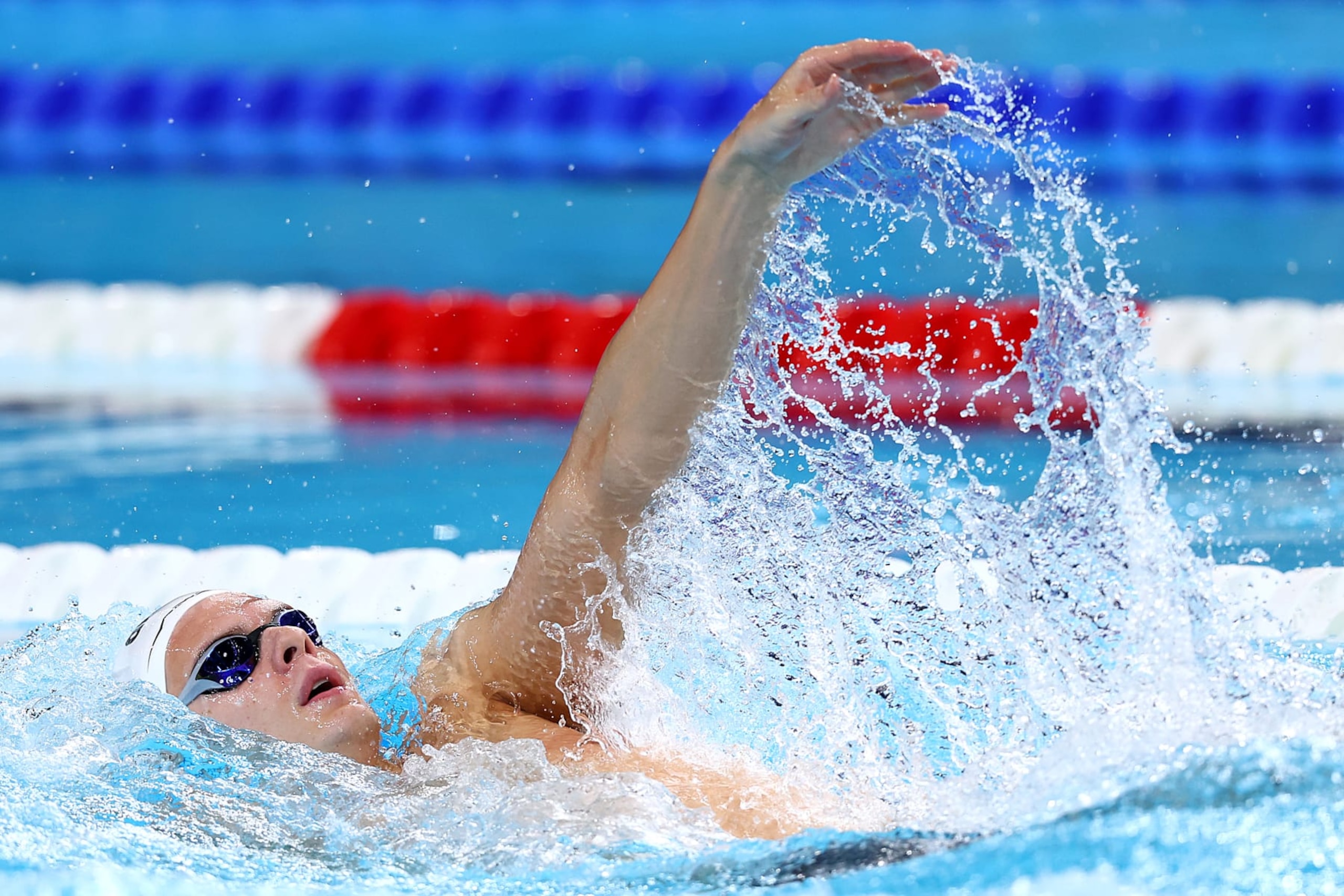 NANTERRE, FRANCE - JULY 31: Hubert Kos of Team Hungary competes in the Men's 200m Backstroke Heats on day five of the Olympic Games Paris 2024 at Paris La Defense Arena on July 31, 2024 in Nanterre, France. (Photo by Maddie Meyer/Getty Images)