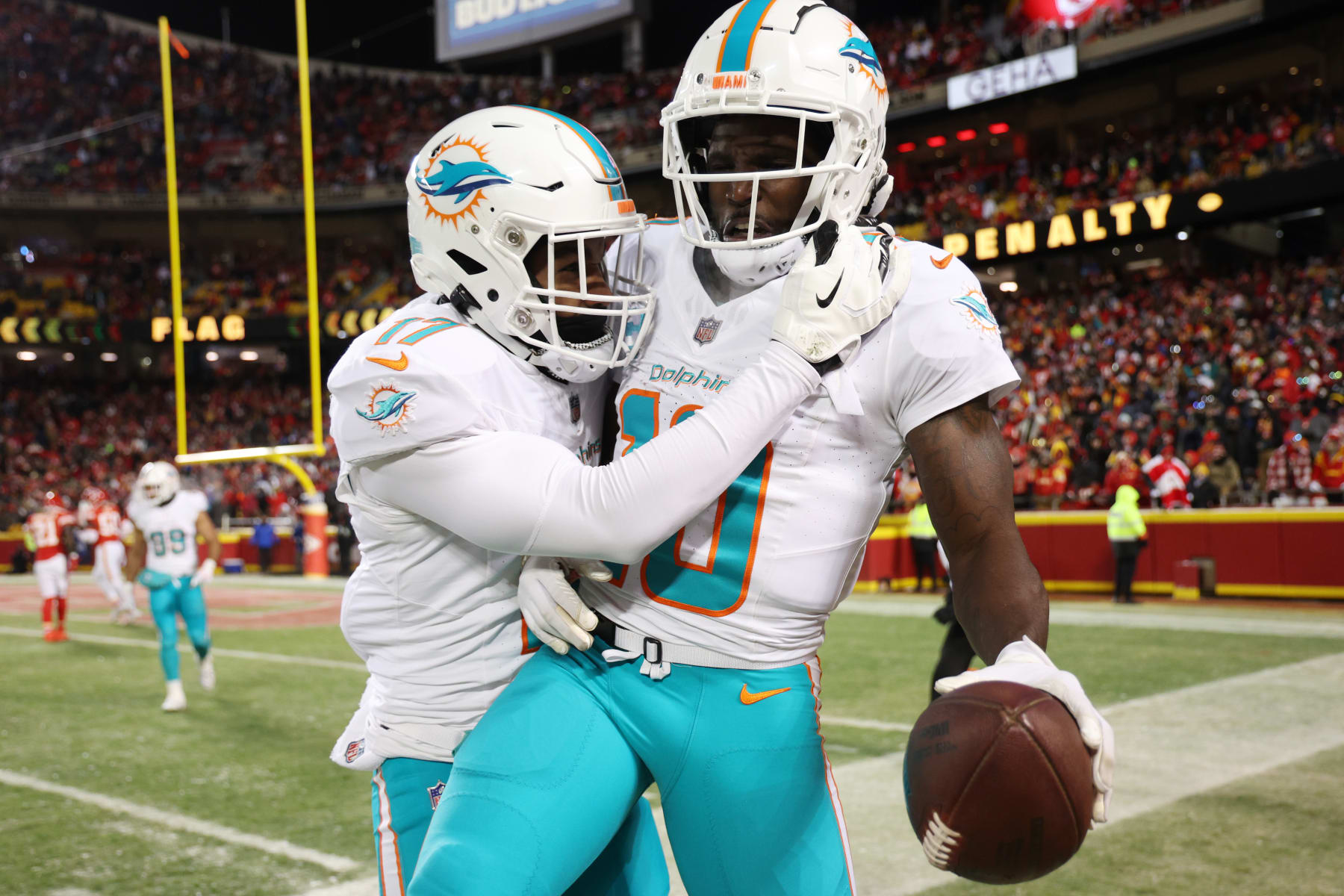Jaylen Waddle and Tyreek Hill
