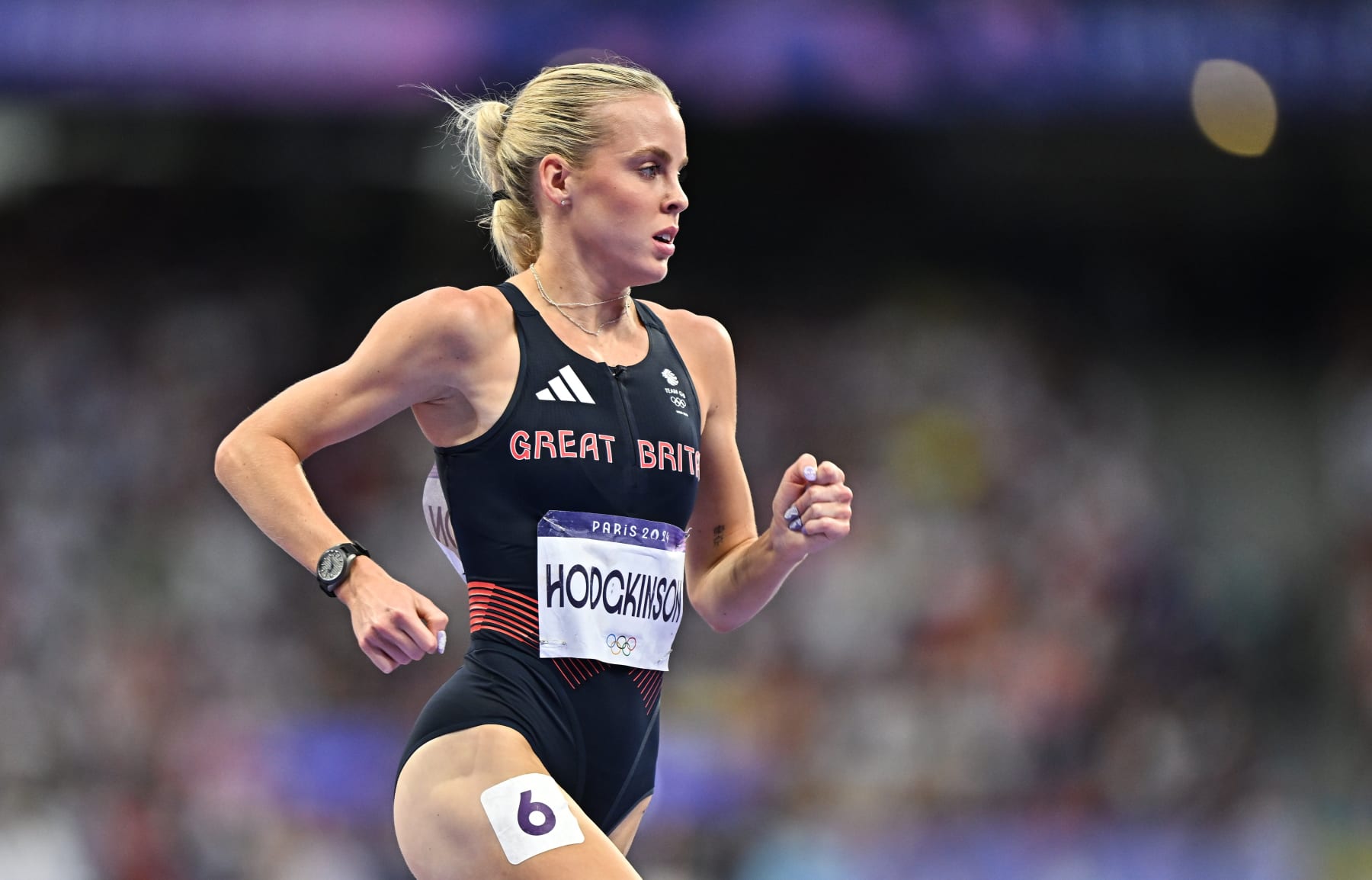 Paris , France - 4 August 2024; Keely Hodgkinson of Team Great Britain during the women's 800m semi-final at the Stade de France during the 2024 Paris Summer Olympic Games in Paris, France. (Photo By Sam Barnes/Sportsfile via Getty Images)