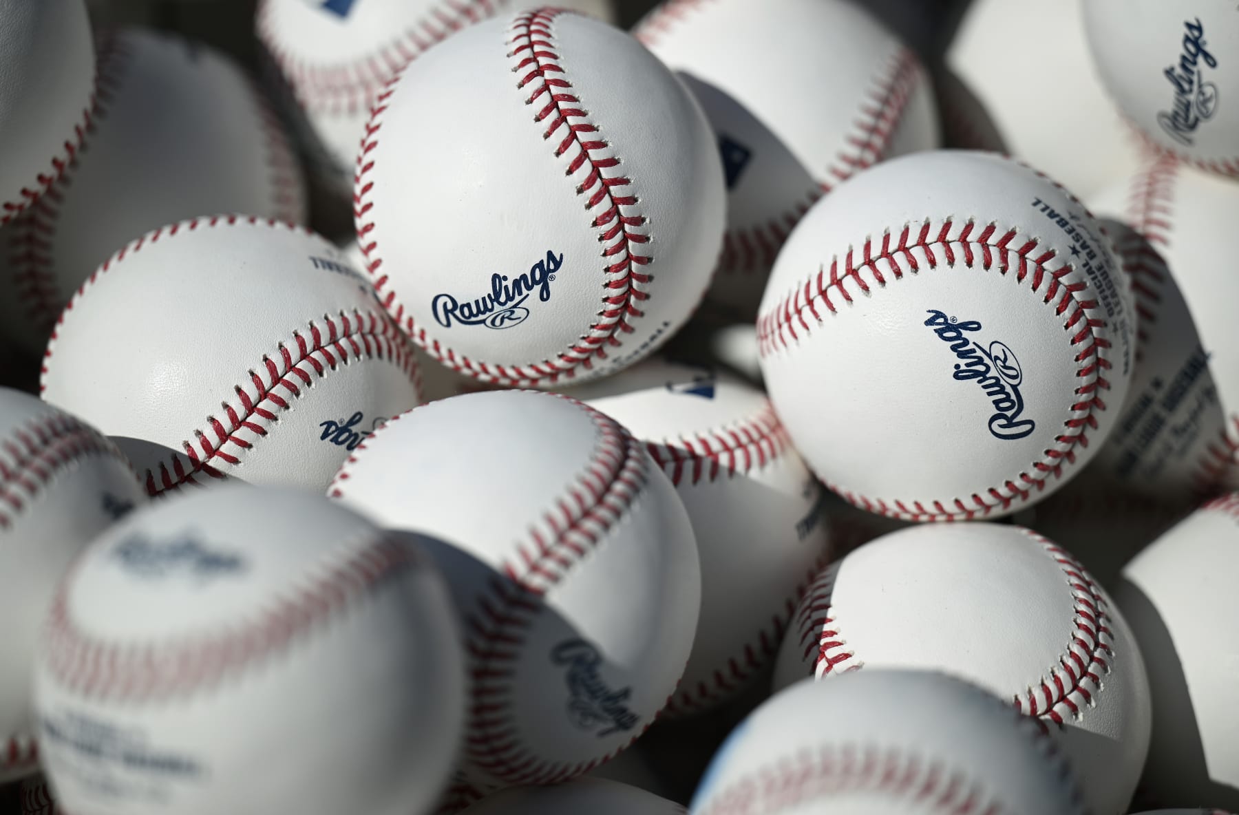SAN DIEGO, CALIFORNIA - JULY 30: A detailed view of Rawlings baseballs before the game between the San Diego Padres and the Los Angeles Dodgers at Petco Park on July 30, 2024 in San Diego, California. (Photo by Orlando Ramirez/Getty Images)
