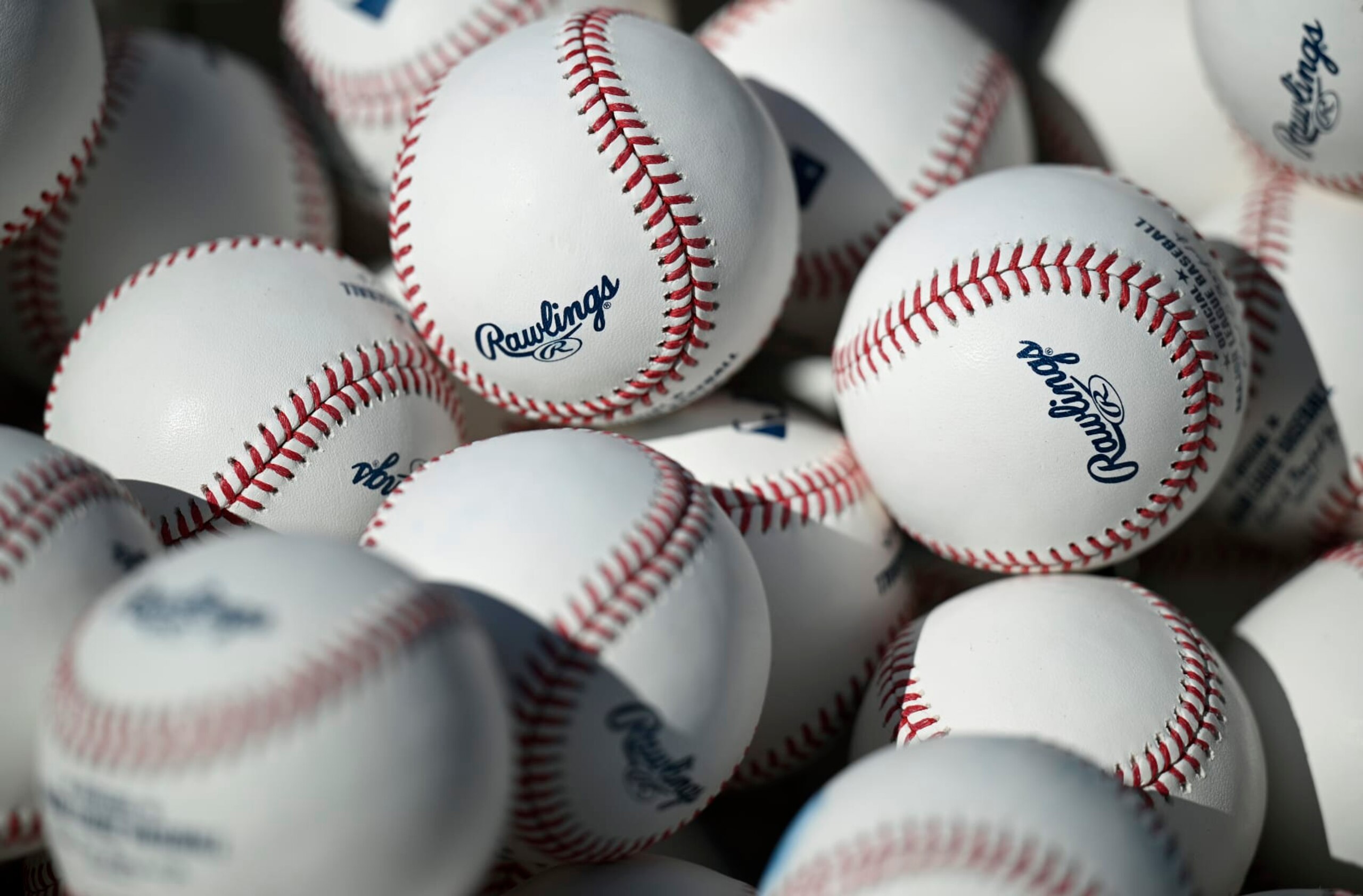 SAN DIEGO, CALIFORNIA - JULY 30: A detailed view of Rawlings baseballs before the game between the San Diego Padres and the Los Angeles Dodgers at Petco Park on July 30, 2024 in San Diego, California. (Photo by Orlando Ramirez/Getty Images)