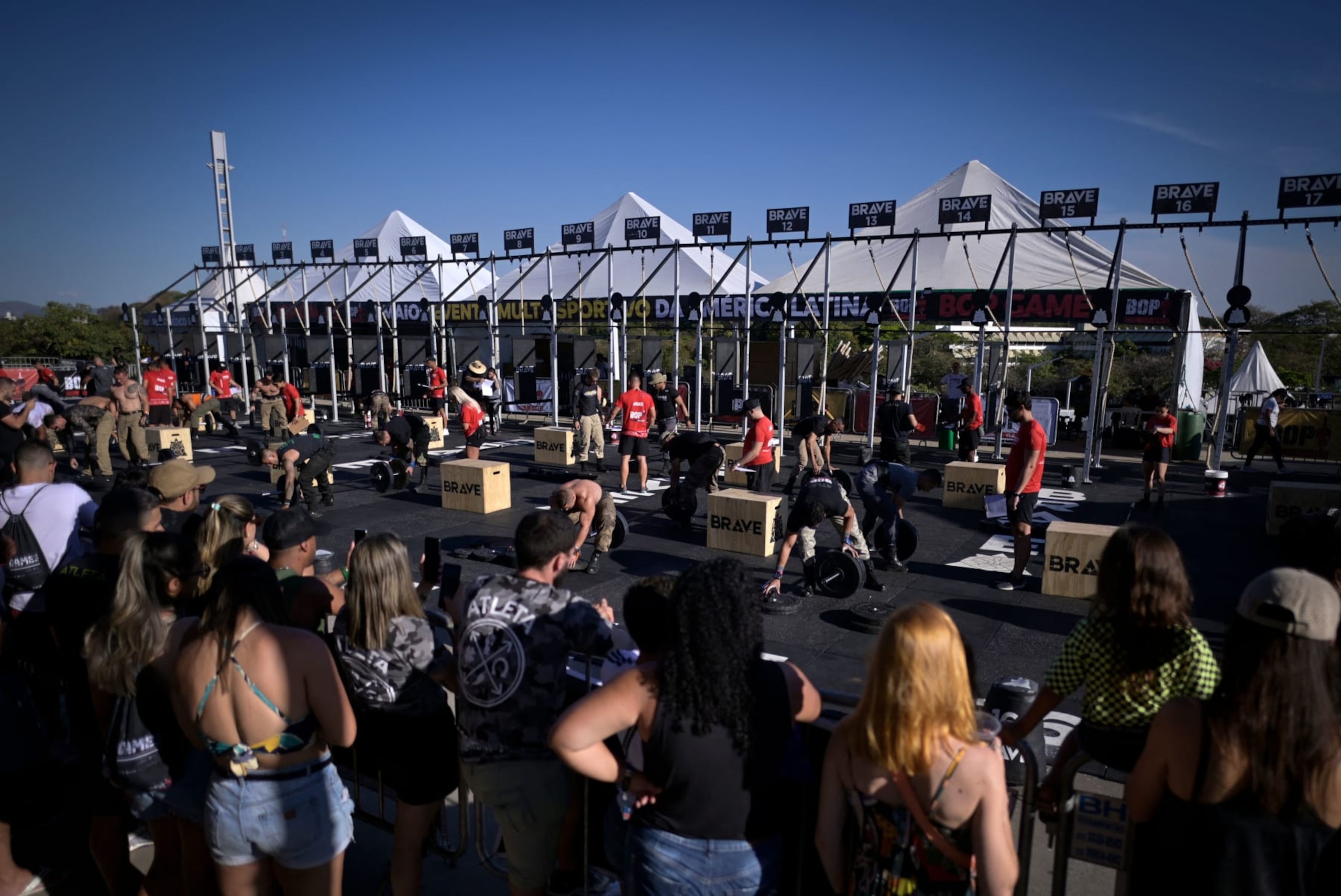 Athletes participate in a crossfit competition during the 6th edition of the Bop Games, at the Mineirao stadium in Belo Horizonte, state of Minas Gerais, Brazil, on September 9, 2023. The multi-sport festival Bop Games, brings together more than seven thousand athletes in 30 different sports. (Photo by Douglas MAGNO / AFP) (Photo by DOUGLAS MAGNO/AFP via Getty Images) Athletes participate in a crossfit competition during the 6th edition of the Bop Games, at the Mineirao stadium in Belo Horizonte, state of Minas Gerais, Brazil, on September 9, 2023. The multi-sport festival Bop Games, brings together more than seven thousand athletes in 30 different sports. (Photo by Douglas MAGNO / AFP) (Photo by DOUGLAS MAGNO/AFP via Getty Images)