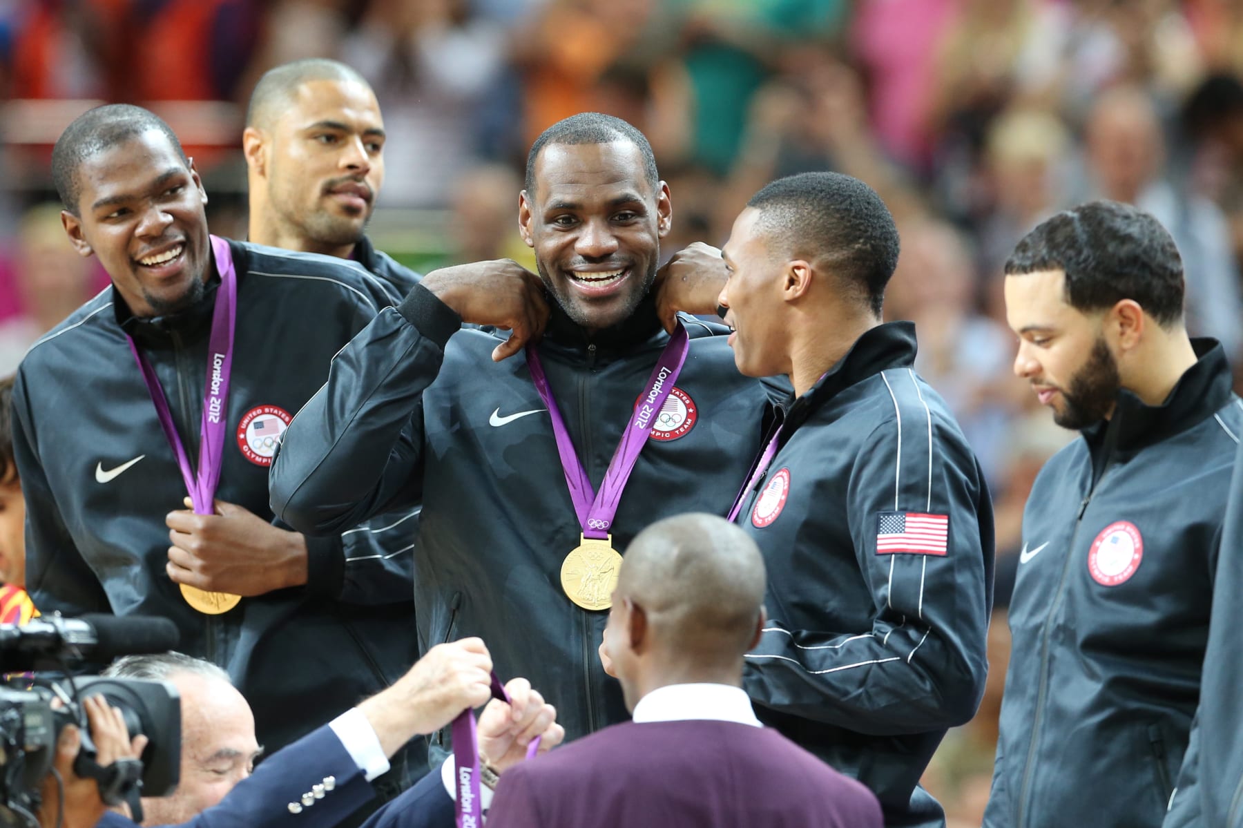 Kevin Durant, Tyson Chandler, LeBron James, Russell Westbrook and Deron Williams