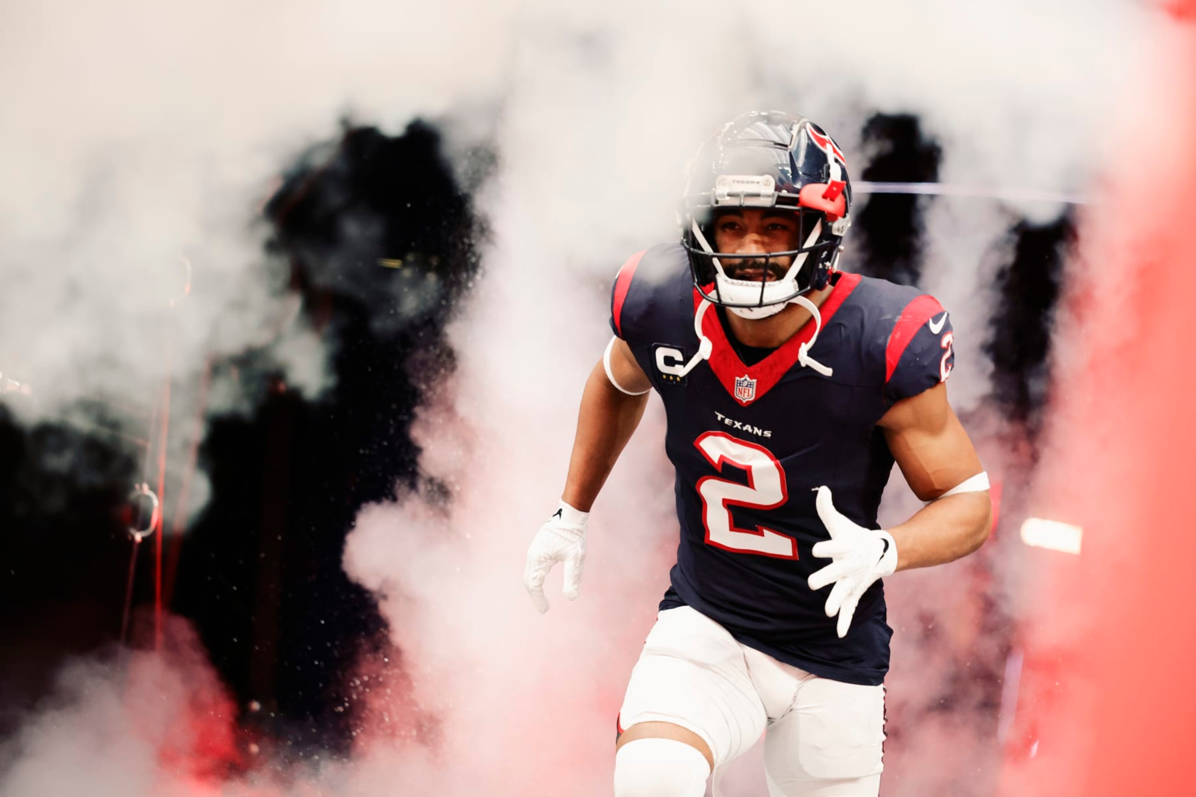 HOUSTON, TEXAS - DECEMBER 31: Robert Woods #2 of the Houston Texans takes the field at NRG Stadium on December 31, 2023 in Houston, Texas. (Photo by Carmen Mandato/Getty Images)