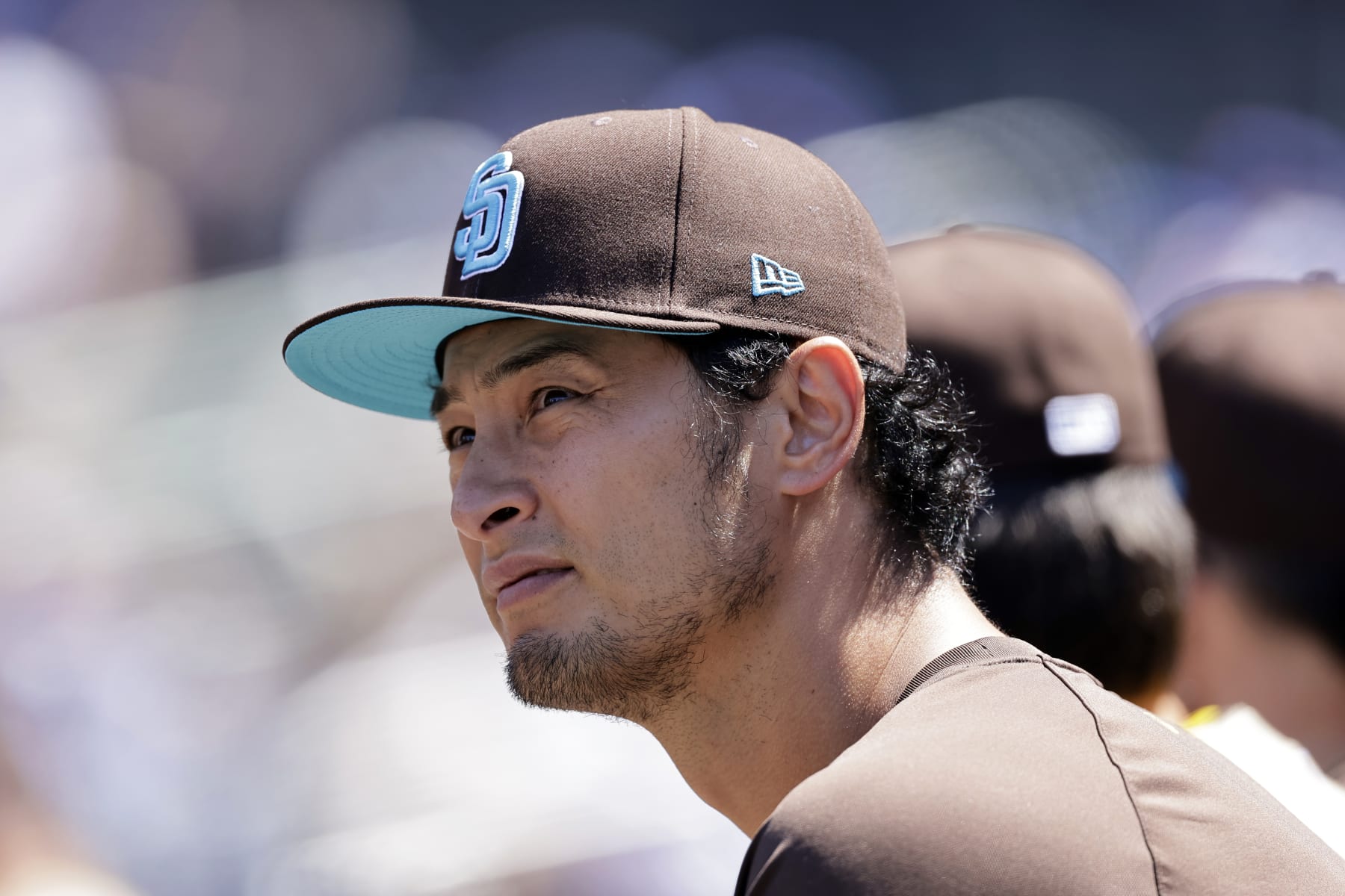 NEW YORK, NY - JUNE 16: Yu Darvish #11 of the San Diego Padres looks on during the first inning against the New York Mets at Citi Field on June 16, 2024 in New York City. (Photo by Adam Hunger/Getty Images)